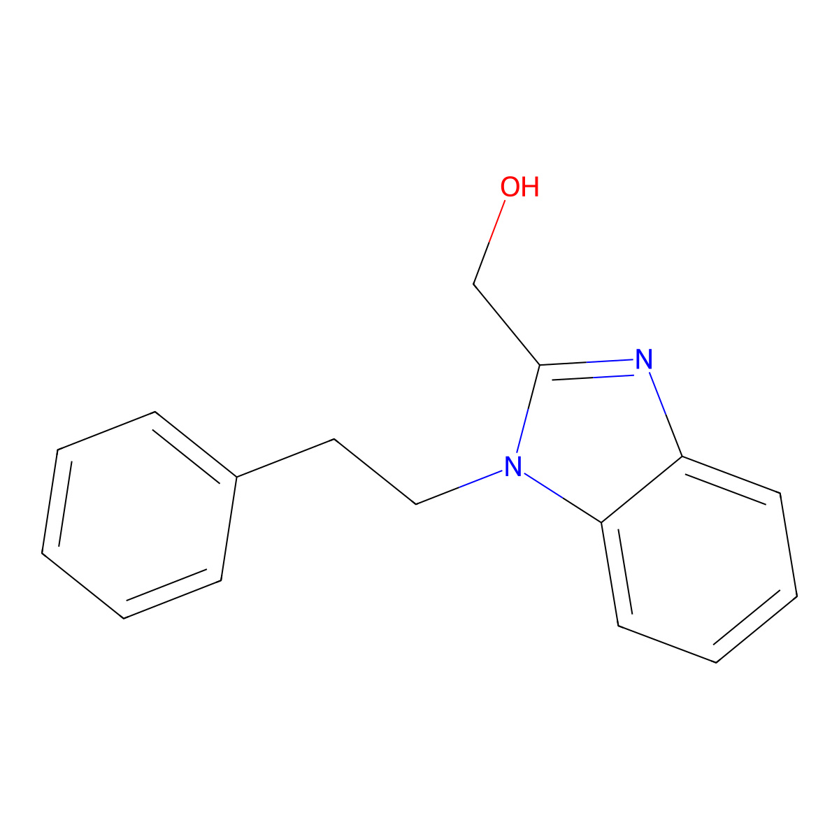 (1-phenethyl-1H-benzo[d]imidazol-2-yl)methanol molecular structure, CAS 380865-18-9