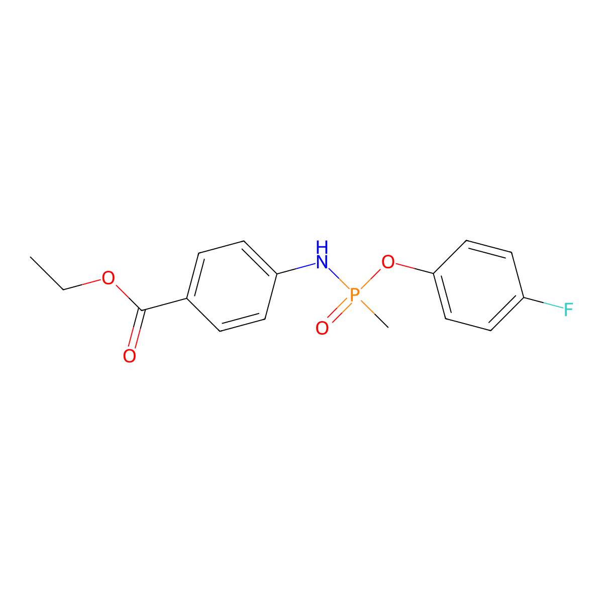 Ethyl 4-{[(4-fluorophenoxy)(methyl)phosphoryl]amino}benzoate molecular structure, CAS 380865-28-1