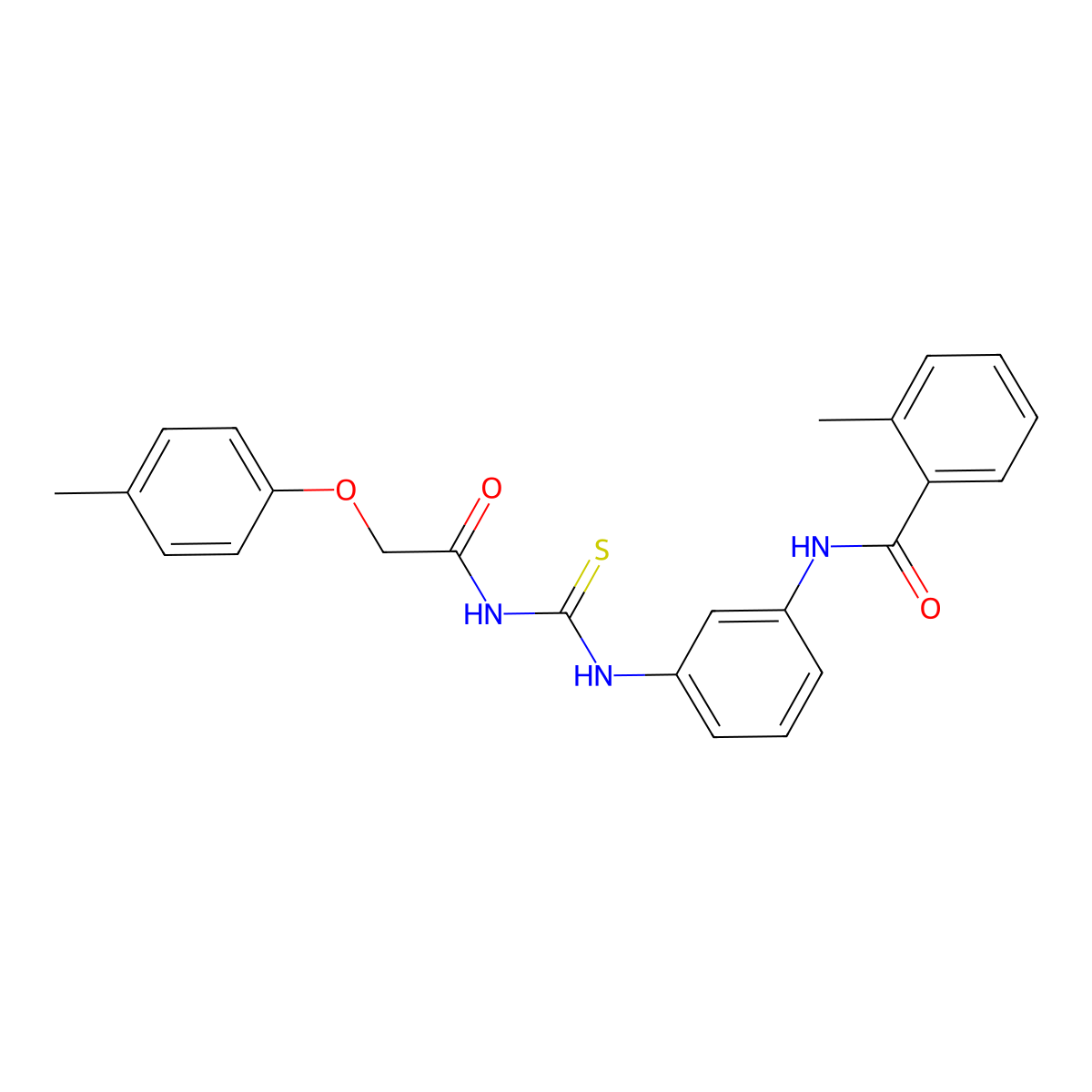 2-methyl-N-[3-({[(4-methylphenoxy)acetyl]carbamothioyl}amino)phenyl]benzamide molecular structure, CAS 380865-50-9