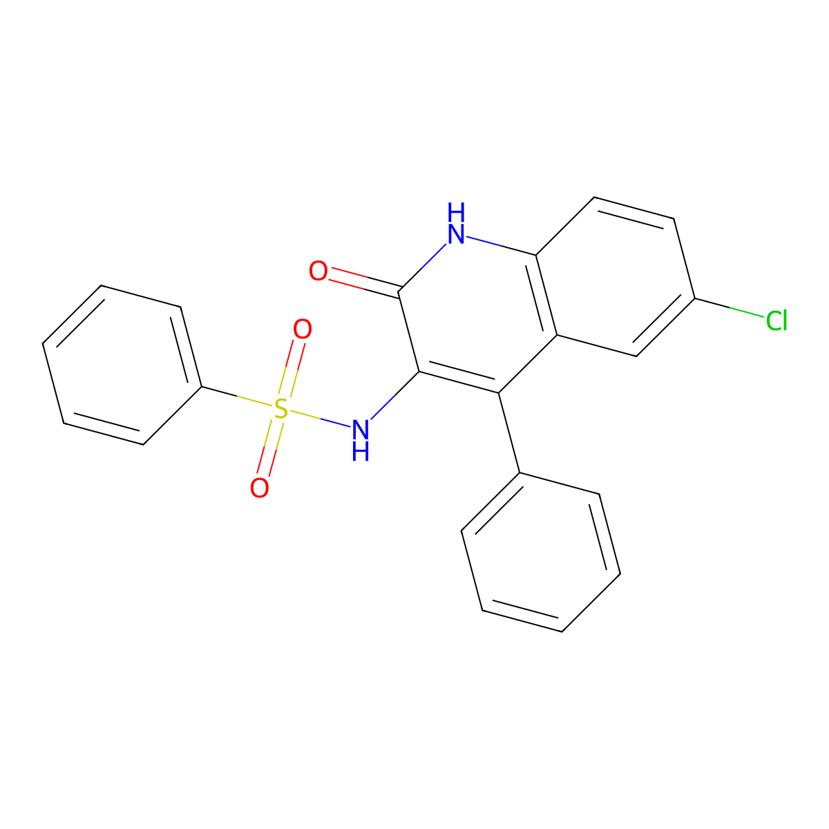 N-(6-chloro-2-oxo-4-phenyl-1,2-dihydroquinolin-3-yl)benzenesulfonamide molecular structure, CAS 380867-25-4