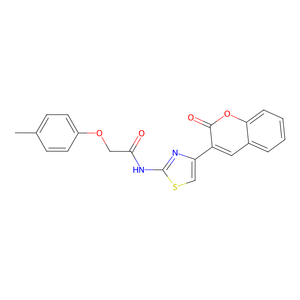 2-(4-methylphenoxy)-N-[4-(2-oxochromen-3-yl)-1,3-thiazol-2-yl]acetamide molecular structure, CAS 380868-76-8