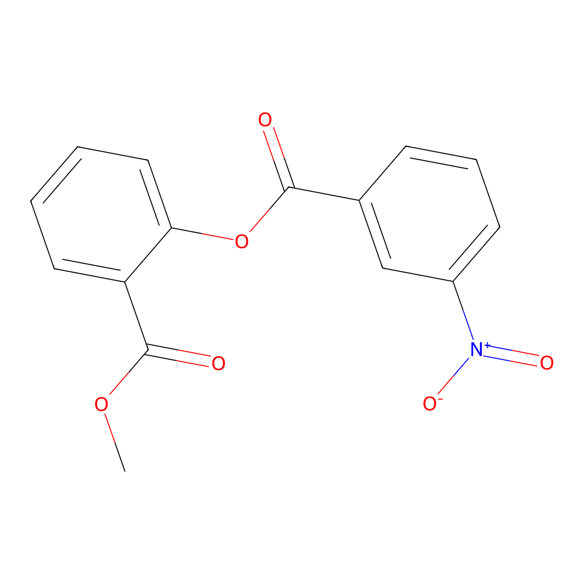 Methyl 2-(3-nitrobenzoyl)oxybenzoate molecular structure, CAS 380869-59-0
