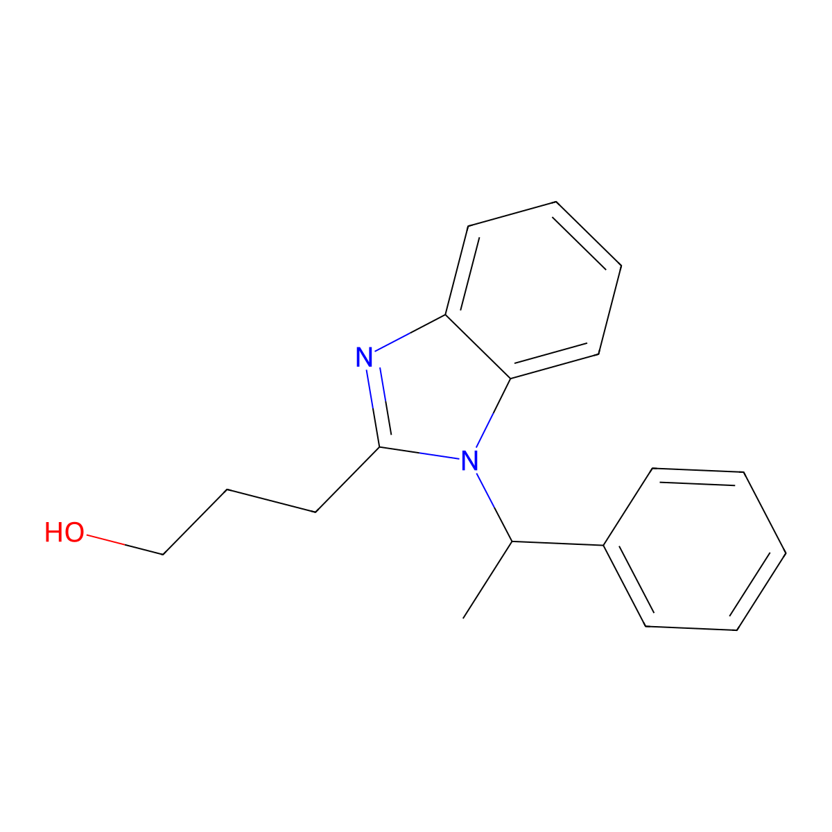3-[1-(1-Phenylethyl)benzimidazol-2-yl]propan-1-ol molecular structure, CAS 380869-94-3
