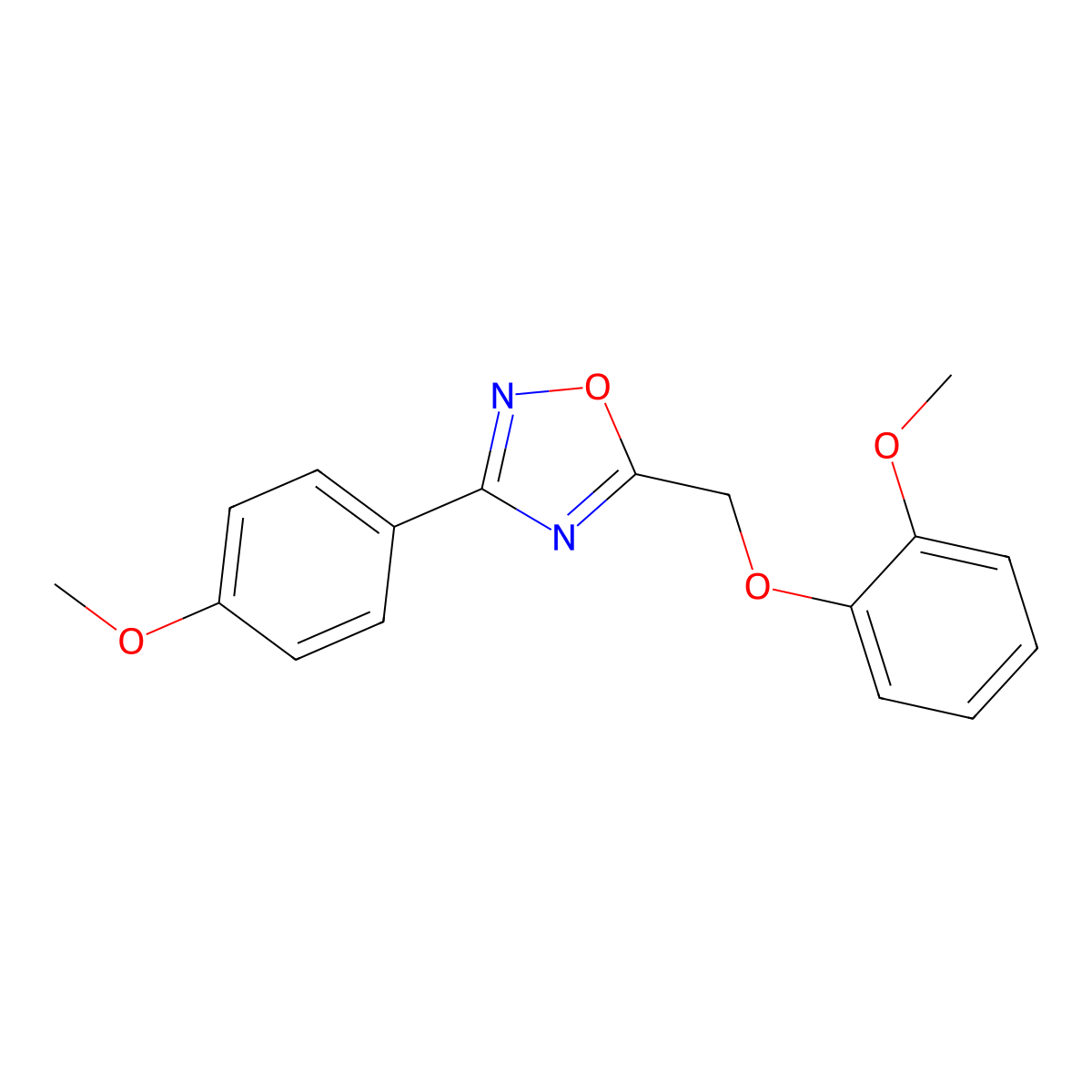 5-[(2-Methoxyphenoxy)methyl]-3-(4-methoxyphenyl)-1,2,4-oxadiazole molecular structure, CAS 380870-30-4