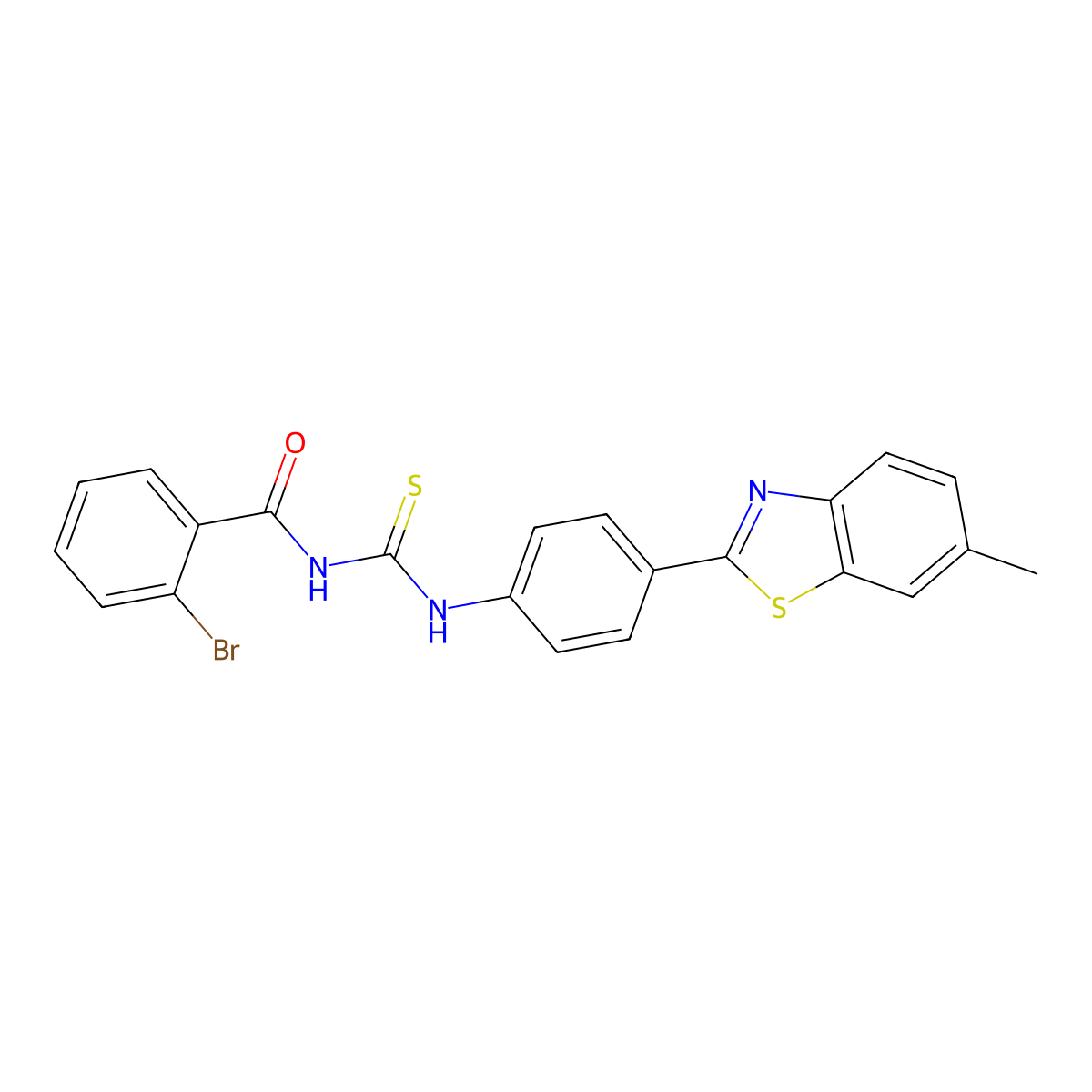 2-bromo-N-[[4-(6-methyl-1,3-benzothiazol-2-yl)phenyl]carbamothioyl]benzamide molecular structure, CAS 380870-84-8