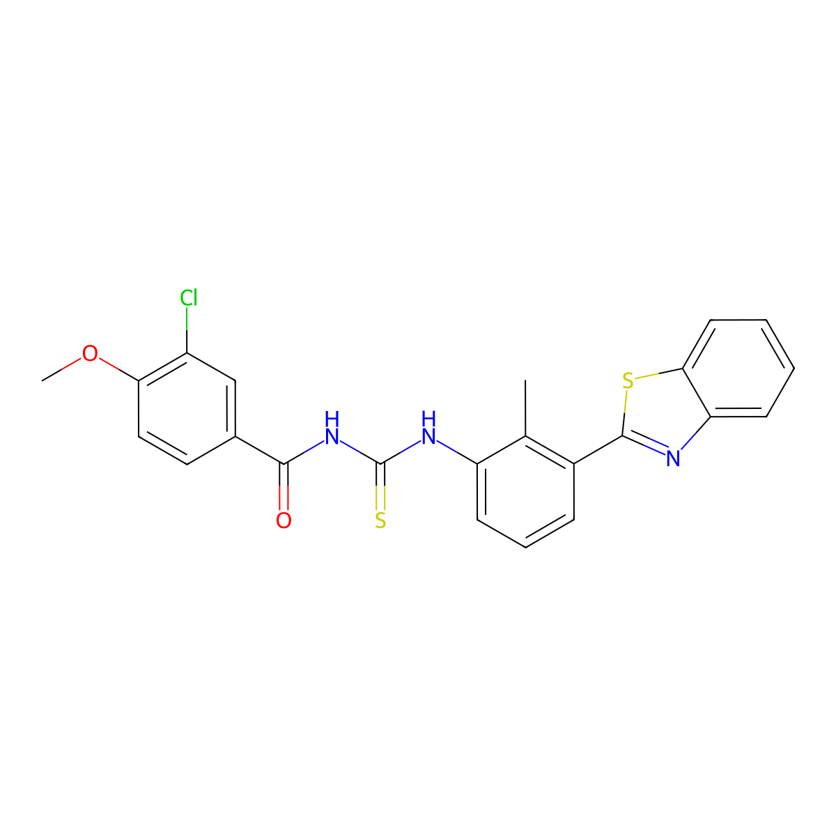 N-[[3-(1,3-benzothiazol-2-yl)-2-methylphenyl]carbamothioyl]-3-chloro-4-methoxybenzamide molecular structure, CAS 380872-23-1
