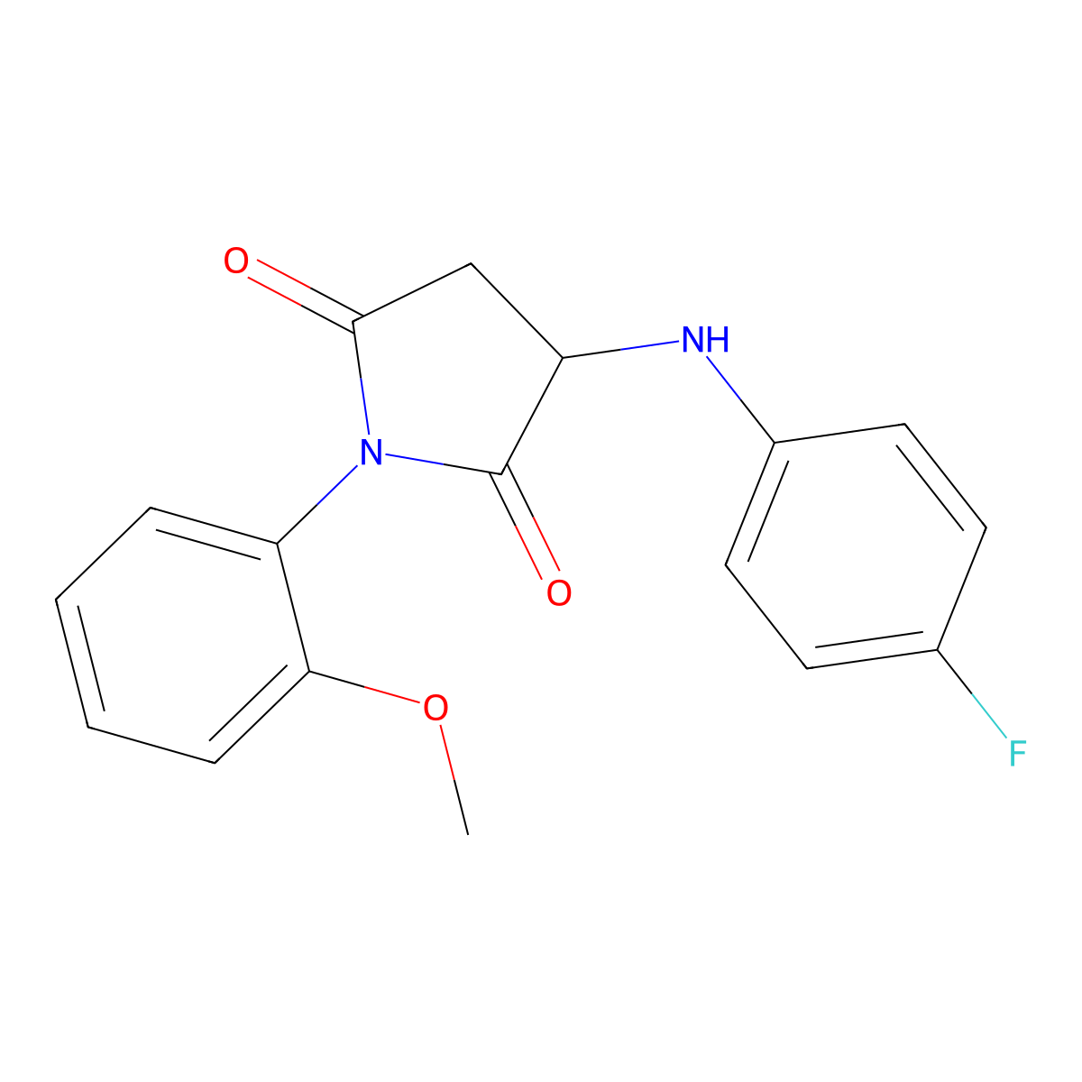 3-[(4-Fluorophenyl)amino]-1-(2-methoxyphenyl)pyrrolidine-2,5-dione molecular structure, CAS 380872-66-2
