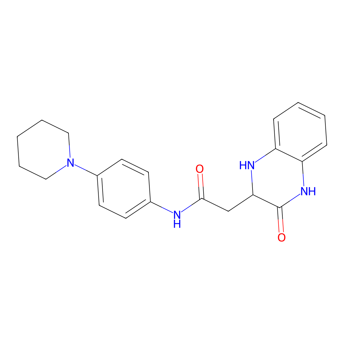 2-(3-oxo-1,2,3,4-tetrahydroquinoxalin-2-yl)-N-(4-(piperidin-1-yl)phenyl)acetamide molecular structure, CAS 380872-72-0