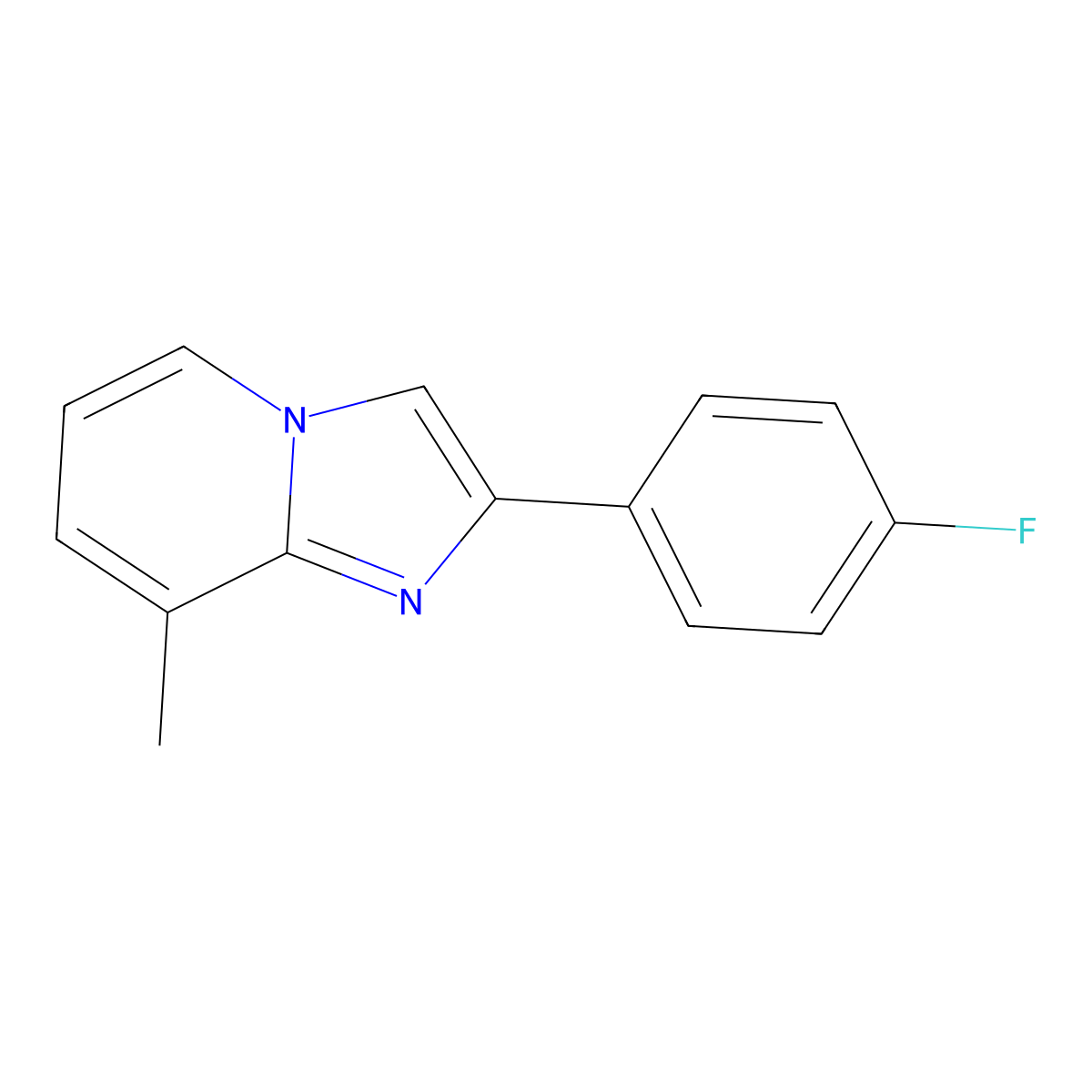 2-(4-Fluorophenyl)-8-methylimidazo[1,2-a]pyridine molecular structure, CAS 380873-23-4
