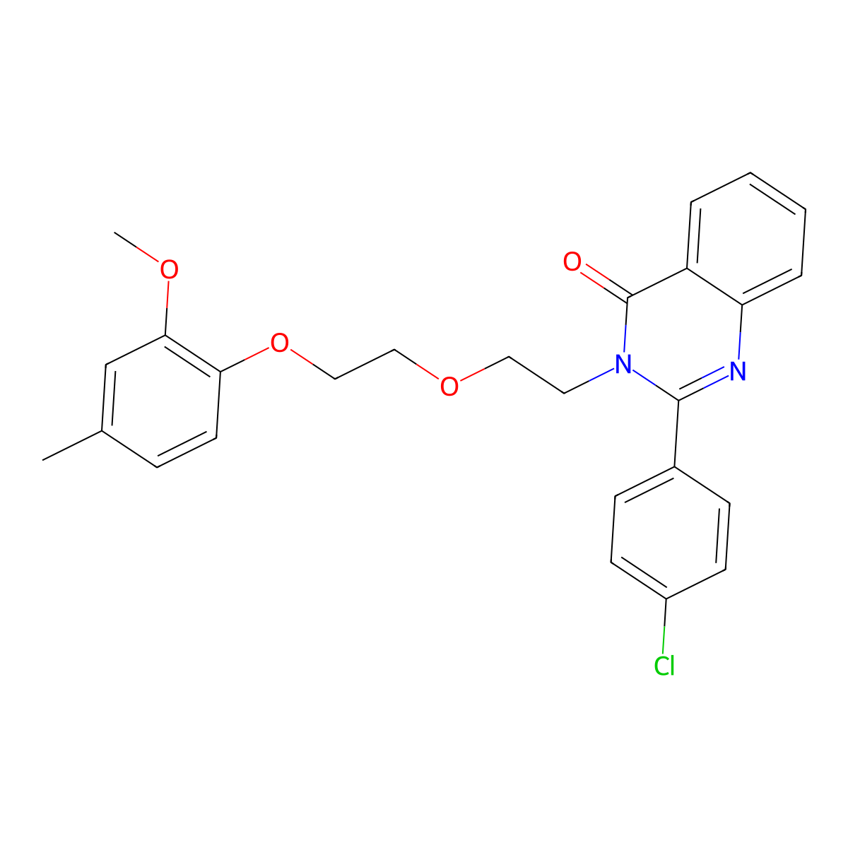 2-(4-Chlorophenyl)-3-[2-[2-(2-methoxy-4-methylphenoxy)ethoxy]ethyl]quinazolin-4-one molecular structure, CAS 380874-39-5