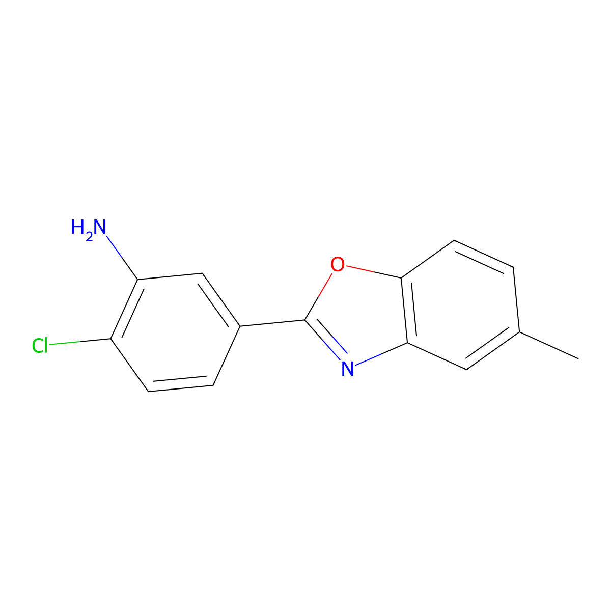 2-Chloro-5-(5-methyl-1,3-benzoxazol-2-yl)aniline molecular structure, CAS 380875-43-4