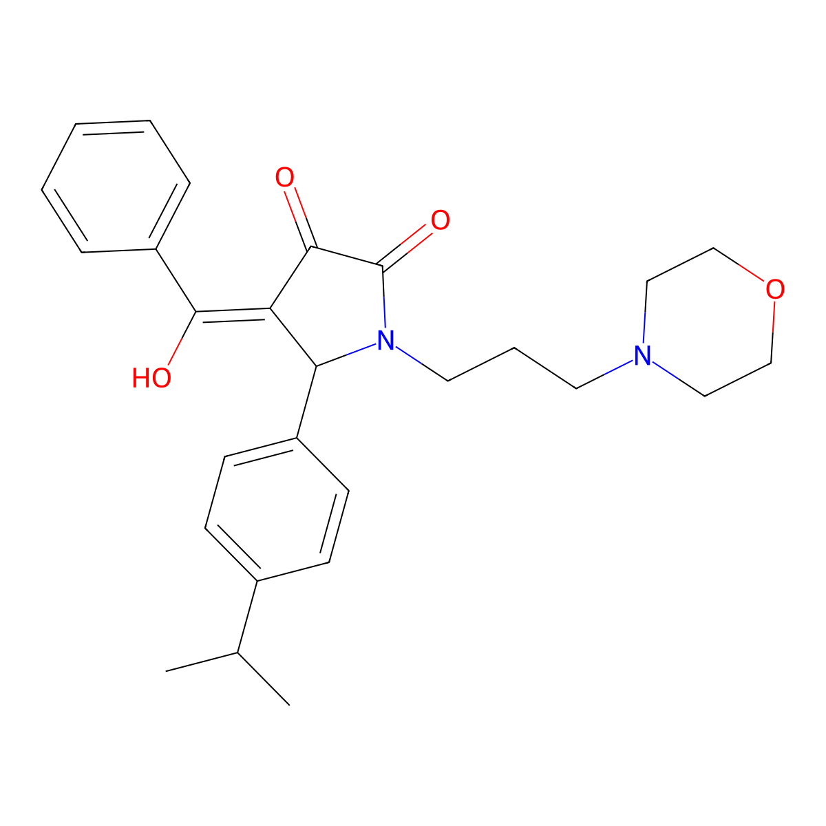 4-[Hydroxy(phenyl)methylidene]-1-(3-morpholin-4-ylpropyl)-5-(4-propan-2-ylphenyl)pyrrolidine-2,3-dione molecular structure, CAS 380875-83-2