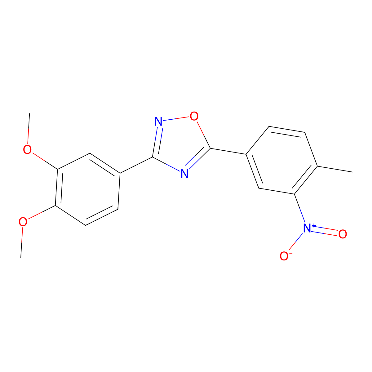 3-(3,4-Dimethoxyphenyl)-5-(4-methyl-3-nitrophenyl)-1,2,4-oxadiazole molecular structure, CAS 380876-87-9