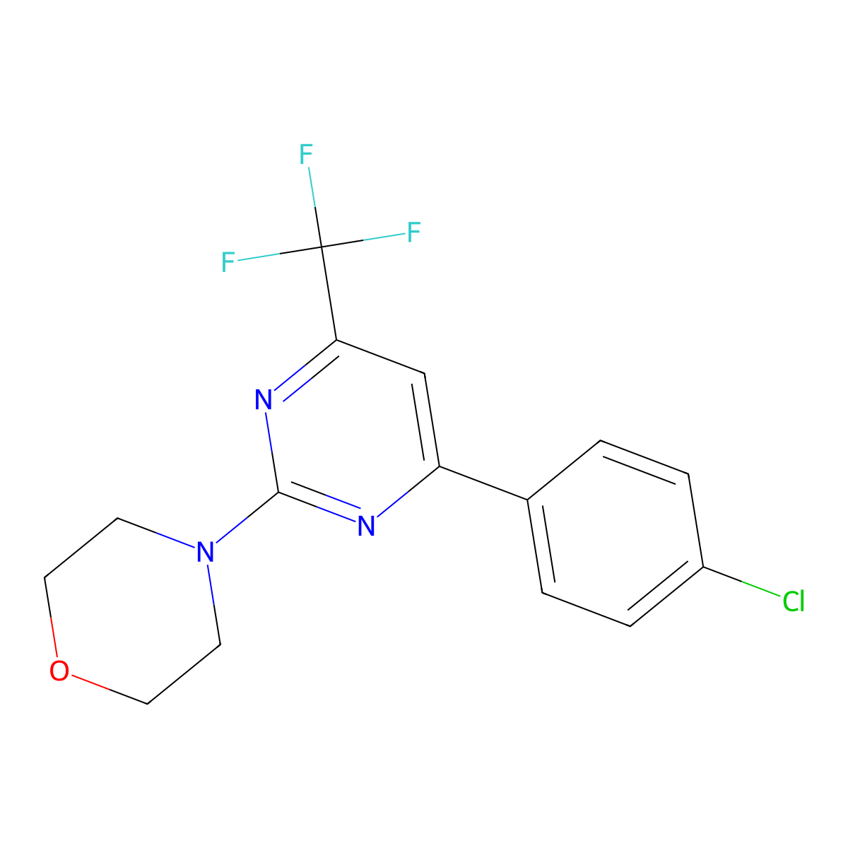 4-[4-(4-Chlorophenyl)-6-(trifluoromethyl)pyrimidin-2-yl]morpholine molecular structure, CAS 380876-91-5