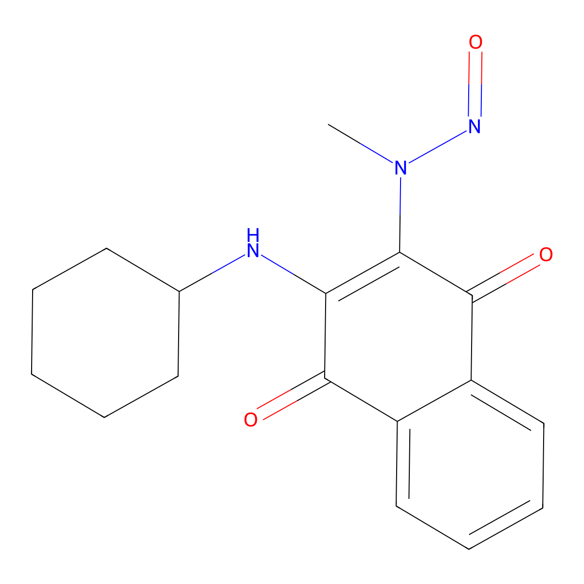 N-[3-(cyclohexylamino)-1,4-dioxonaphthalen-2-yl]-N-methylnitrous amide molecular structure, CAS 380877-02-1