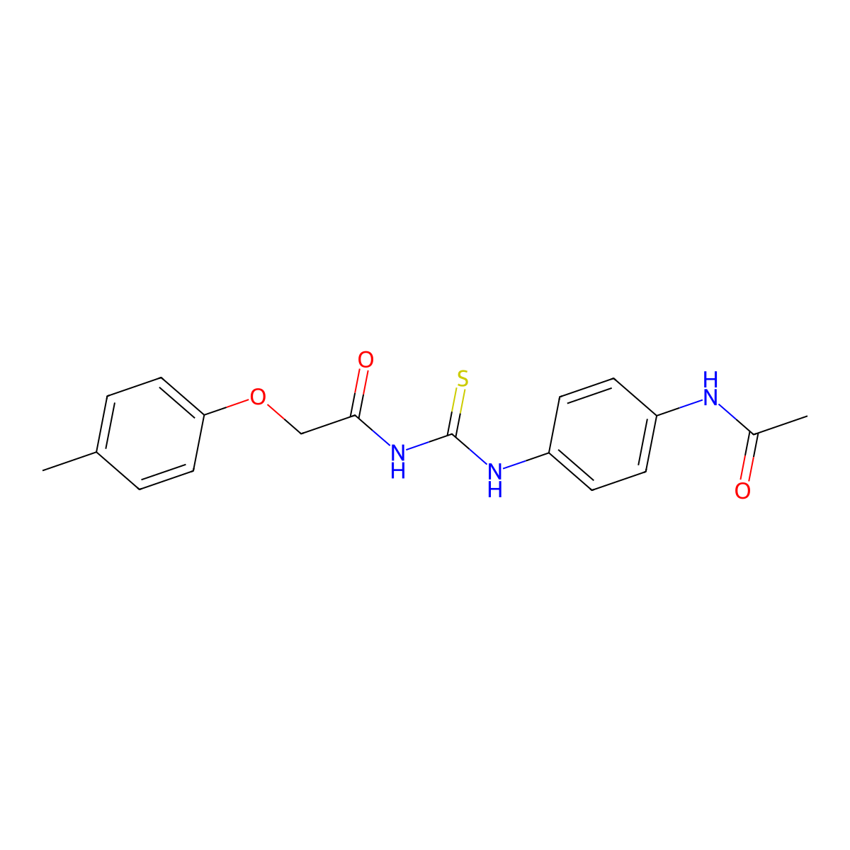 N-[(4-acetamidophenyl)carbamothioyl]-2-(4-methylphenoxy)acetamide molecular structure, CAS 380877-80-5