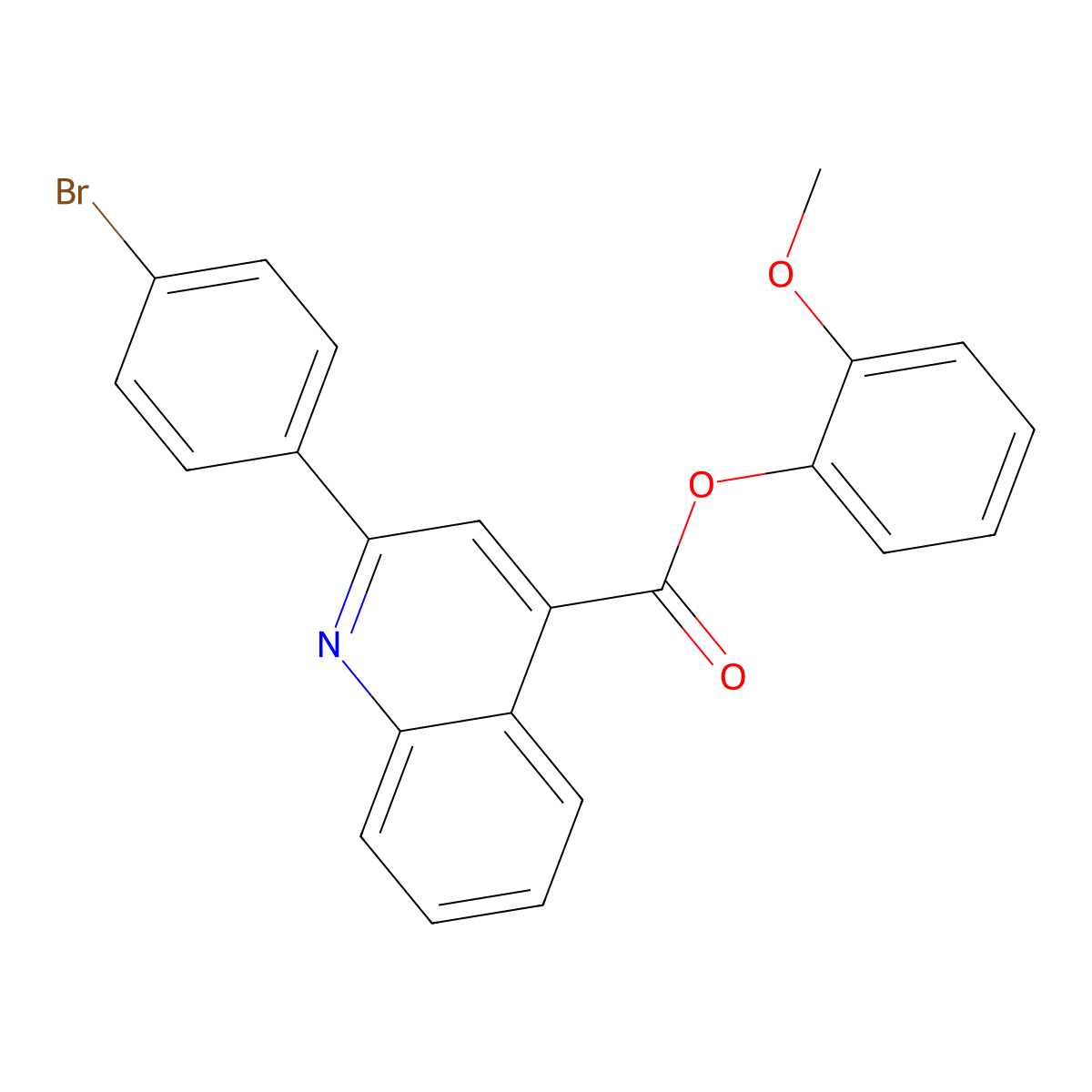 2-Methoxyphenyl 2-(4-bromophenyl)quinoline-4-carboxylate molecular structure, CAS 380878-01-3