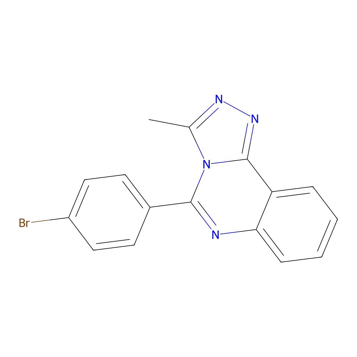 5-(4-Bromophenyl)-3-methyl-[1,2,4]triazolo[4,3-c]quinazoline molecular structure, CAS 380878-46-6
