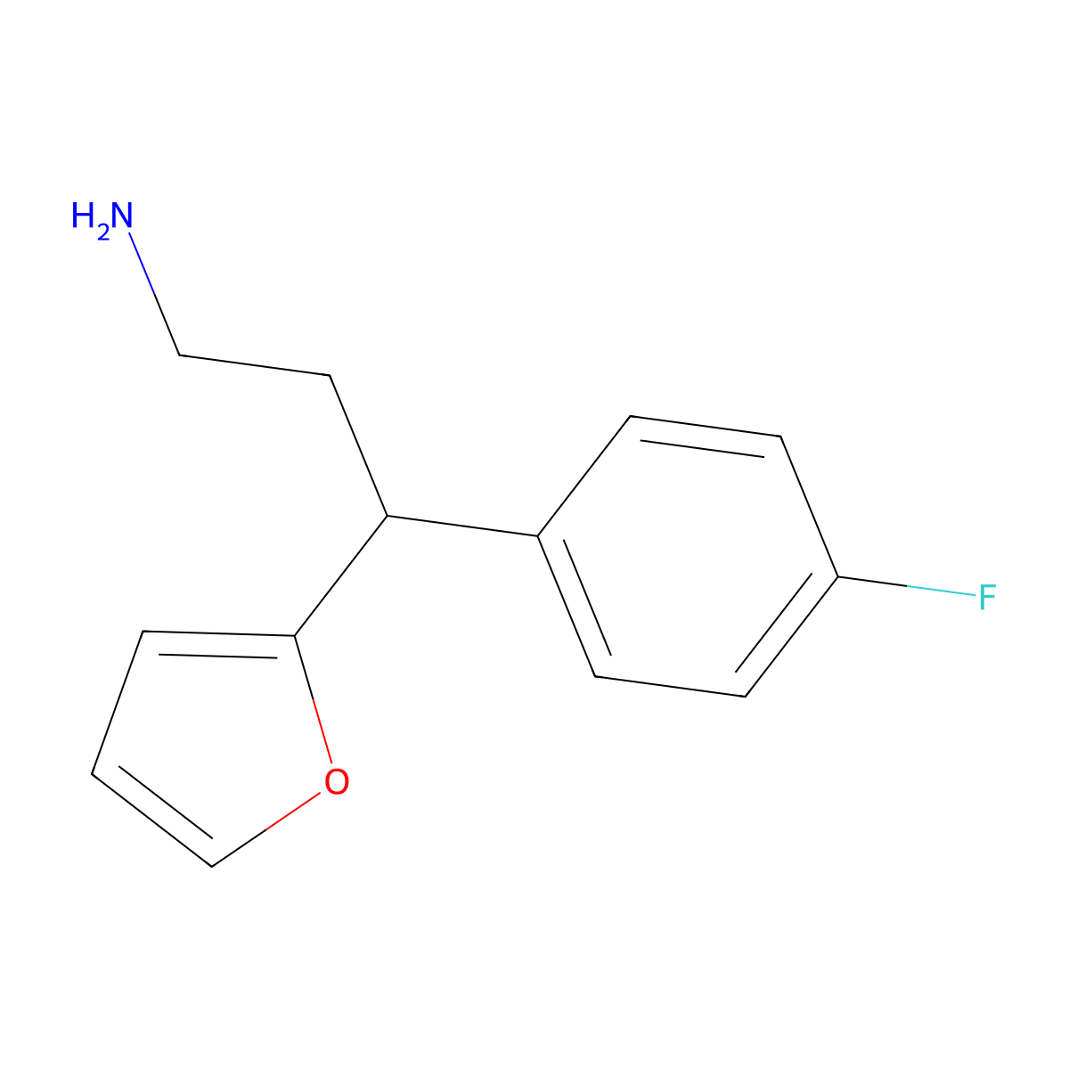 3-(4-Fluorophenyl)-3-(furan-2-yl)propan-1-amine molecular structure, CAS 380878-55-7
