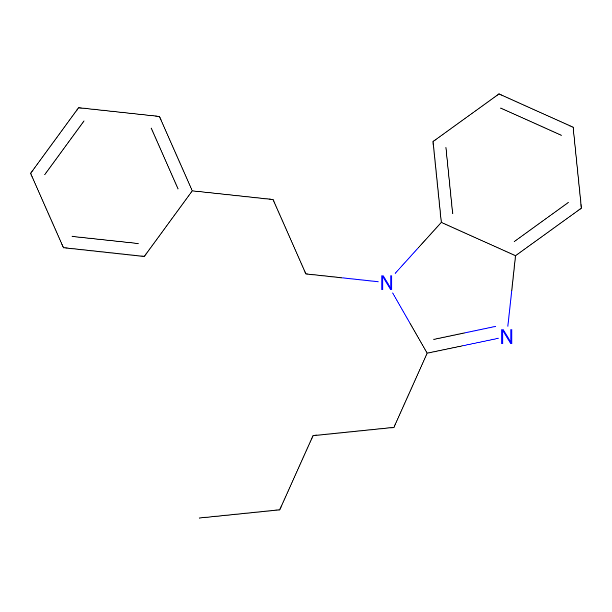 2-Butyl-1-(2-phenylethyl)benzimidazole molecular structure, CAS 380878-63-7