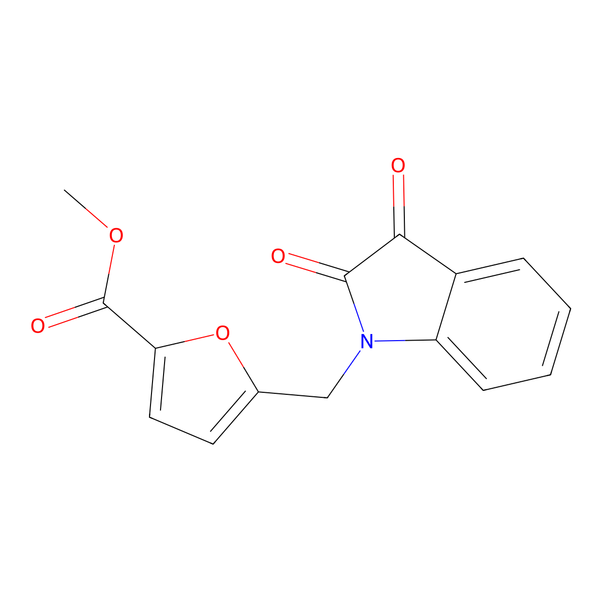methyl 5-[(2,3-dioxo-2,3-dihydro-1H-indol-1-yl)methyl]furan-2-carboxylate molecular structure, CAS 380878-65-9