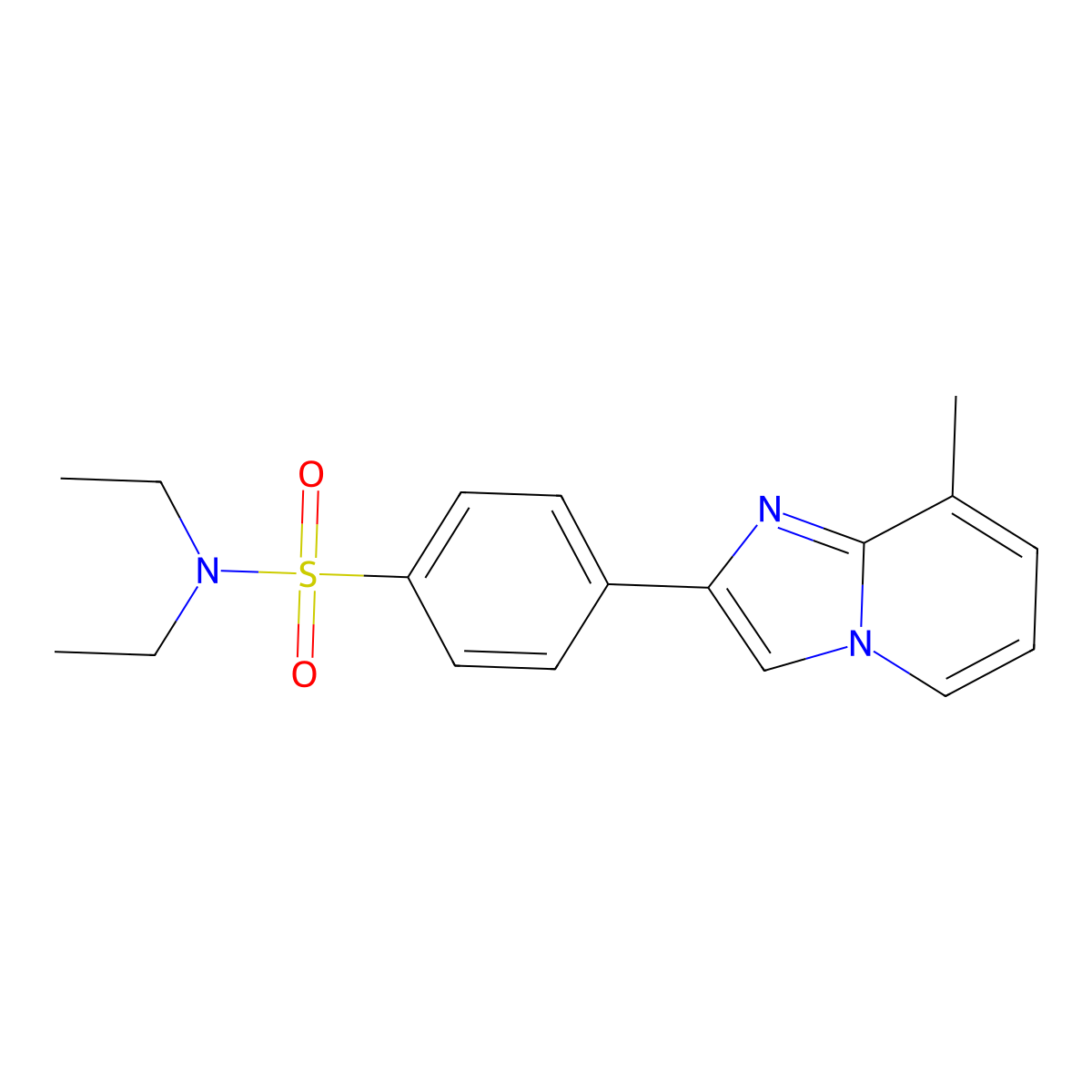 N,N-diethyl-4-(8-methylimidazo[1,2-a]pyridin-2-yl)benzenesulfonamide molecular structure, CAS 380879-04-9