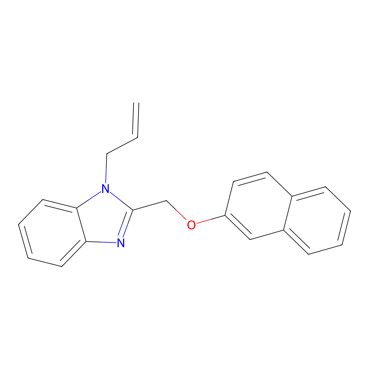 2-(Naphthalen-2-yloxymethyl)-1-prop-2-enylbenzimidazole molecular structure, CAS 380879-41-4