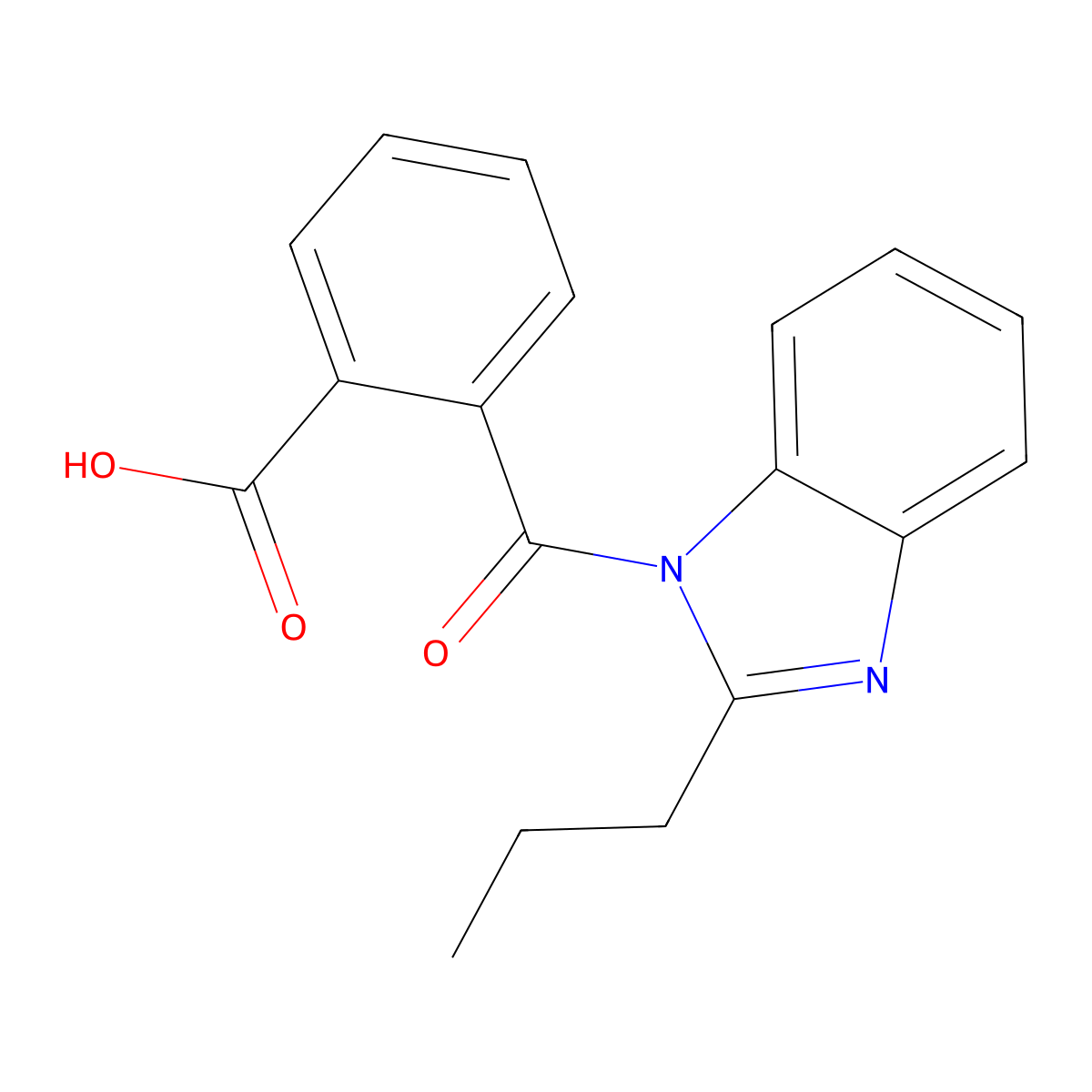 2-(2-propyl-1H-benzo[d]imidazole-1-carbonyl)benzoic acid molecular structure, CAS 380880-17-1