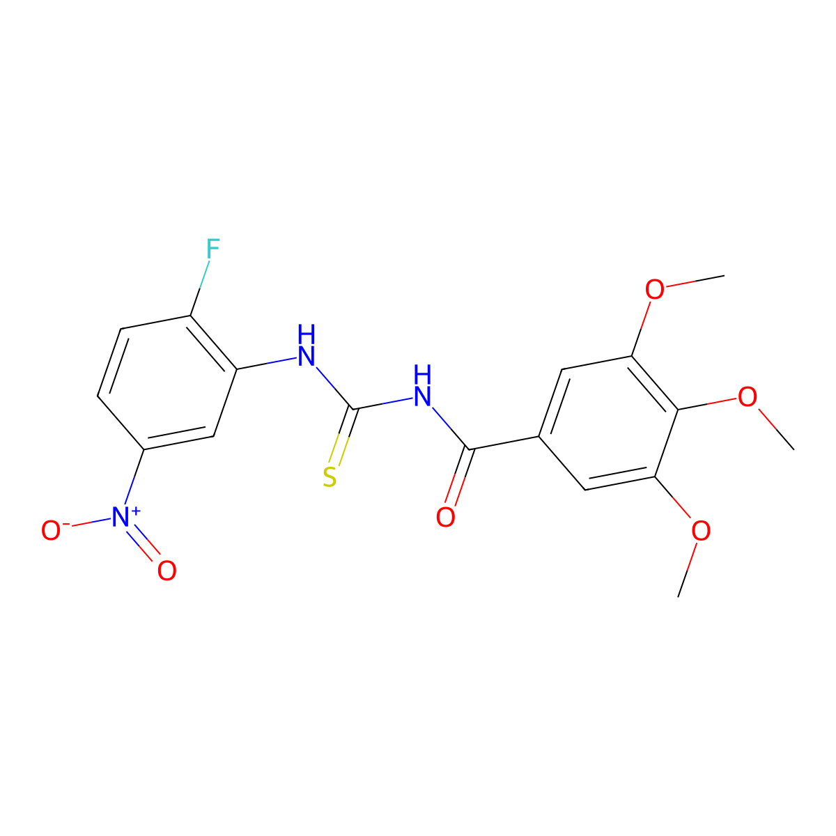 N-[(2-fluoro-5-nitrophenyl)carbamothioyl]-3,4,5-trimethoxybenzamide molecular structure, CAS 380880-19-3