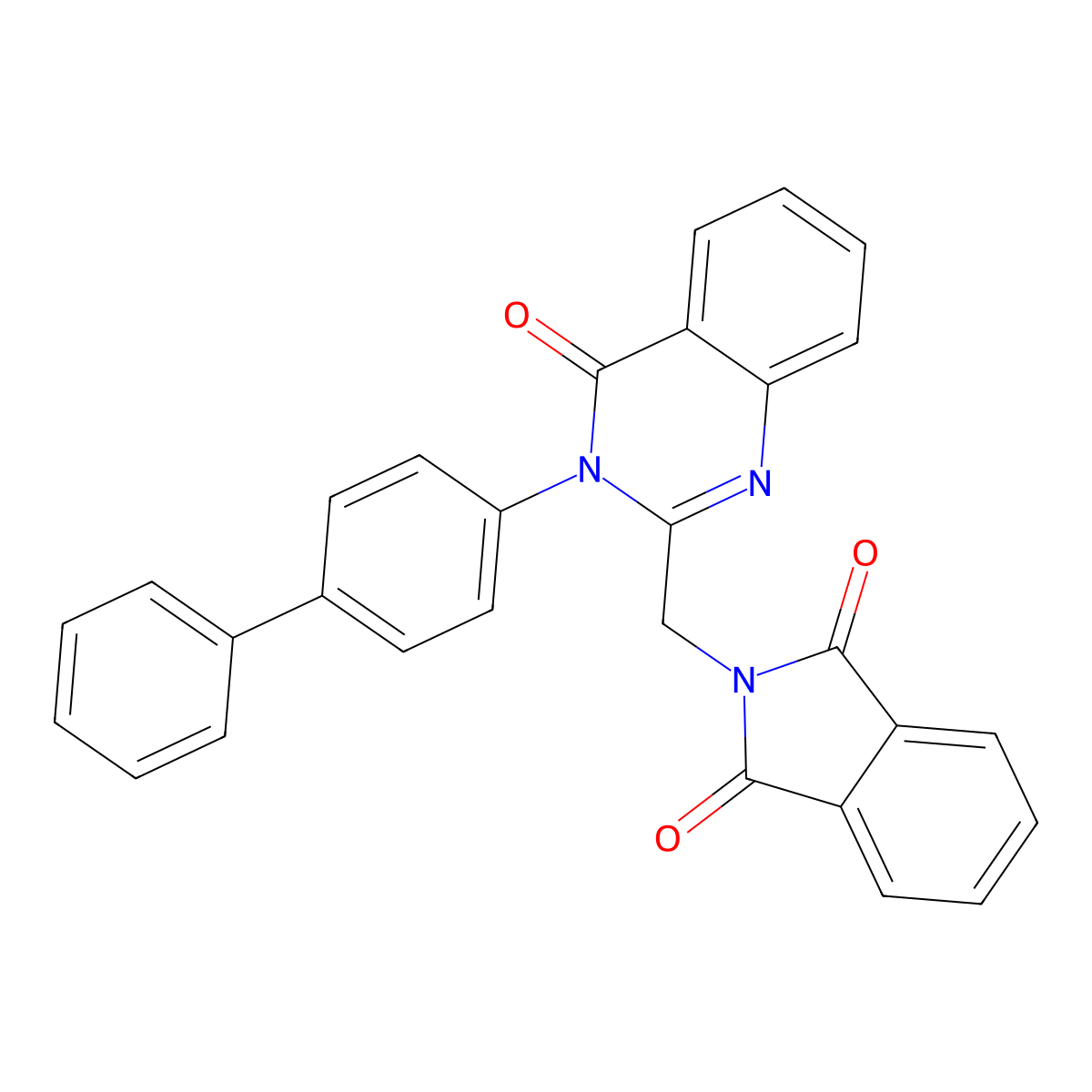 2-[[4-Oxo-3-(4-phenylphenyl)quinazolin-2-yl]methyl]isoindole-1,3-dione molecular structure, CAS 380880-22-8