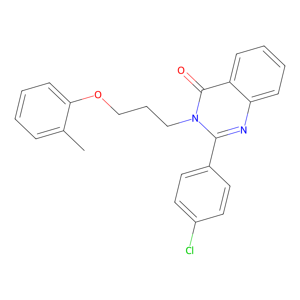 2-(4-Chlorophenyl)-3-[3-(2-methylphenoxy)propyl]quinazolin-4-one molecular structure, CAS 380880-36-4