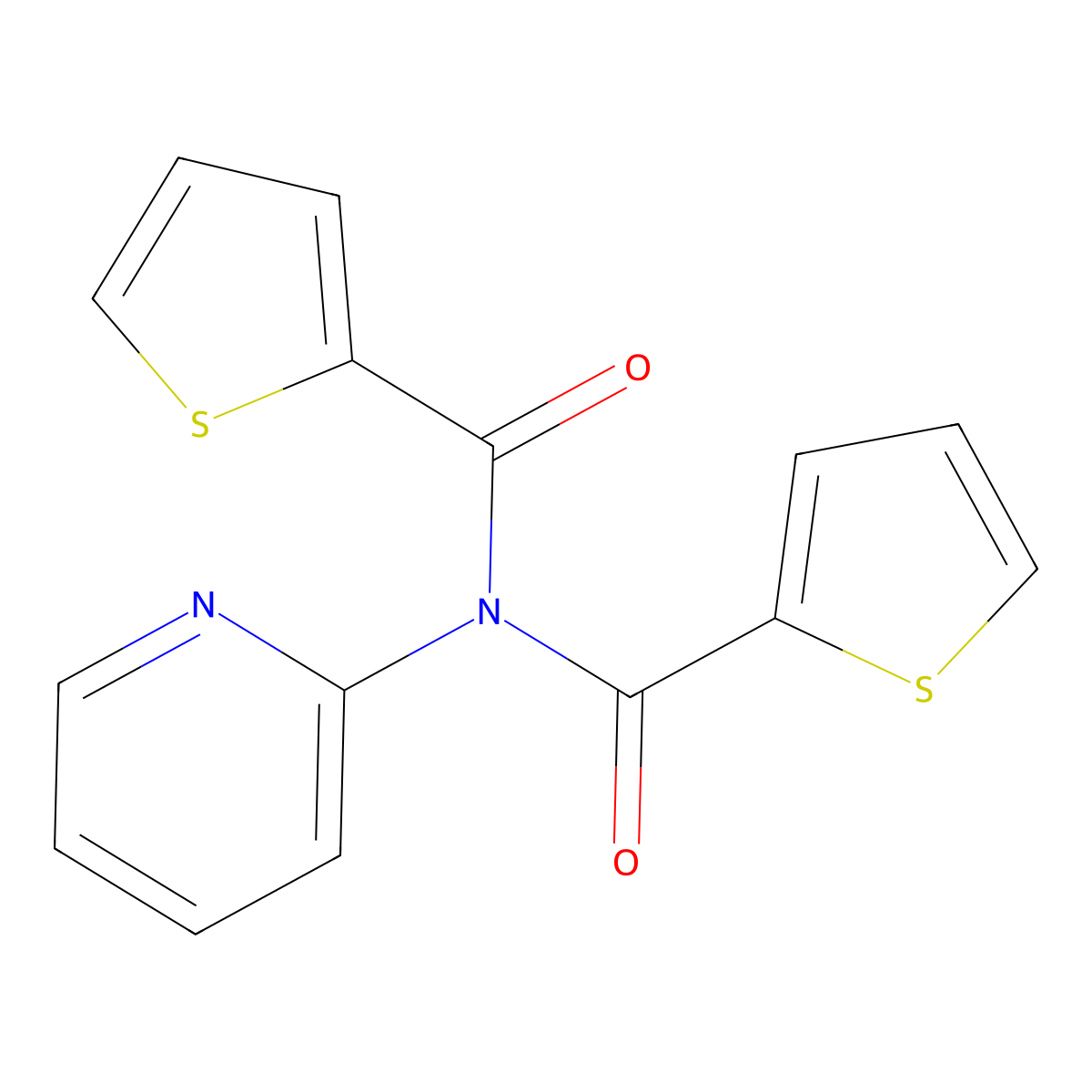N-pyridin-2-yl-N-(thiophene-2-carbonyl)thiophene-2-carboxamide molecular structure, CAS 380881-08-3