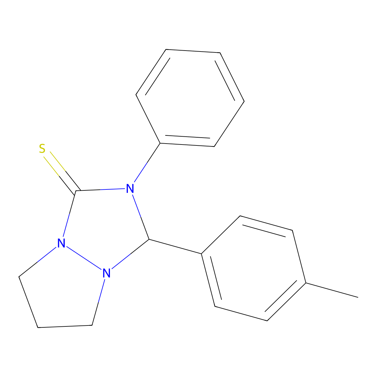 3-(4-methylphenyl)-2-phenyltetrahydro-1H,5H-pyrazolo[1,2-a][1,2,4]triazole-1-thione molecular structure, CAS 380881-79-8