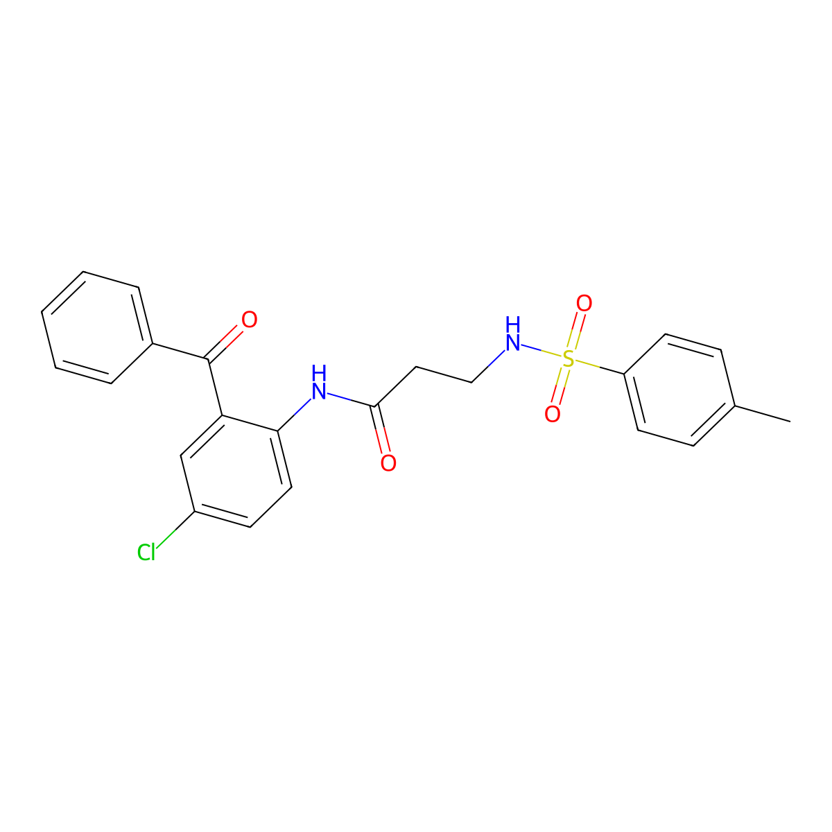 N-(2-benzoyl-4-chlorophenyl)-3-[(4-methylphenyl)sulfonylamino]propanamide molecular structure, CAS 380882-36-0