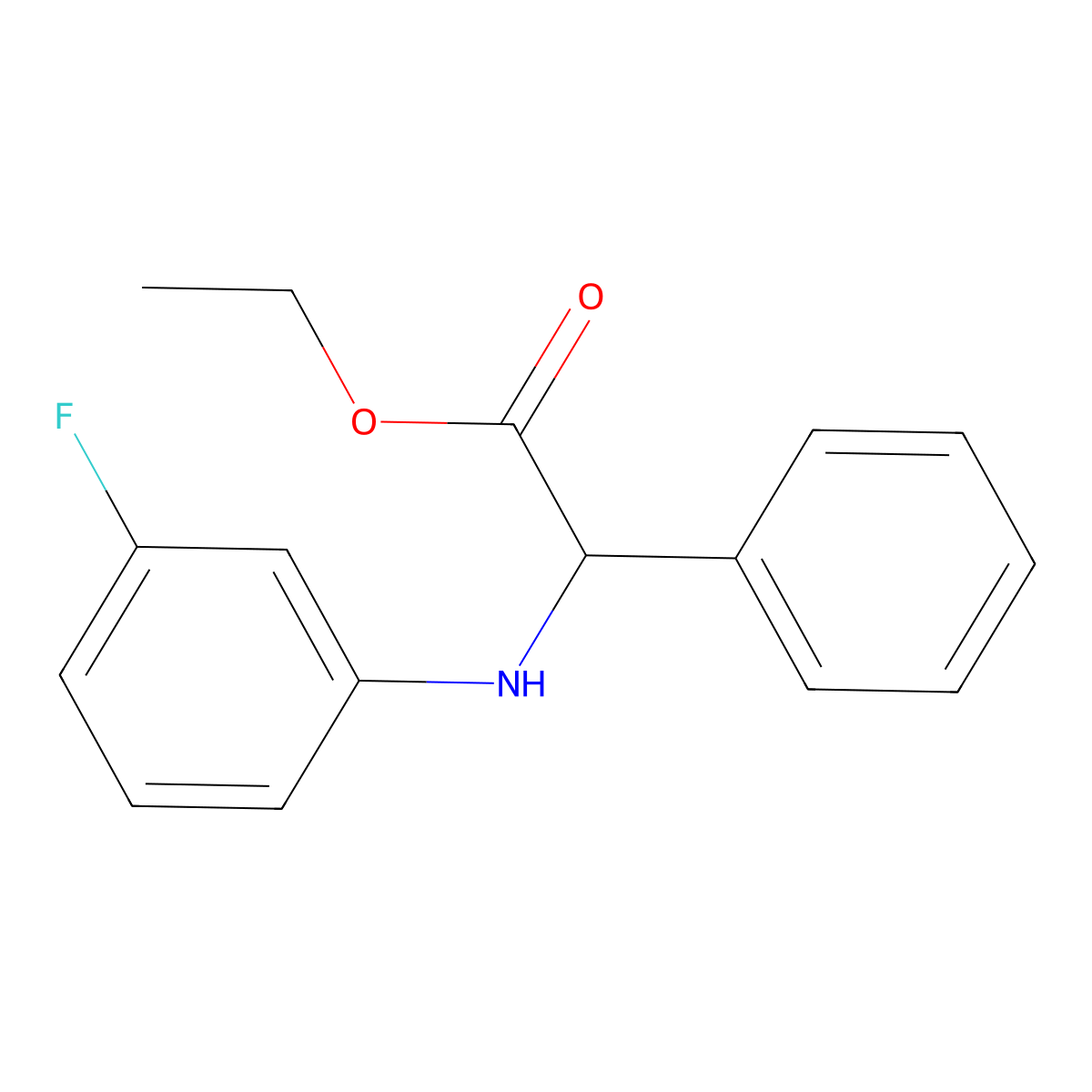 Ethyl 2-(3-fluoroanilino)-2-phenylacetate molecular structure, CAS 380883-87-4