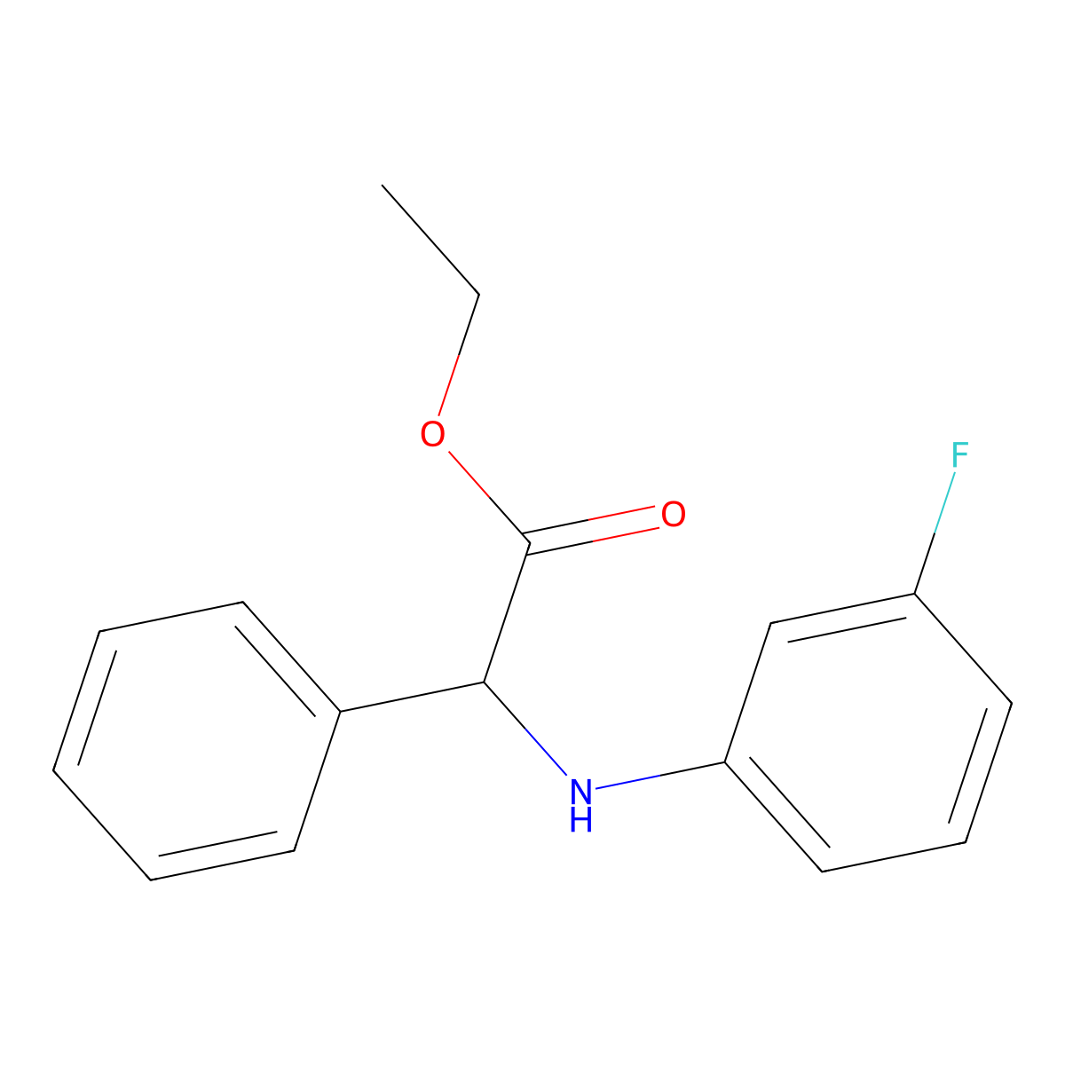 Ethyl 2-(3-fluoroanilino)-2-phenylacetate molecular structure, CAS 380883-87-4