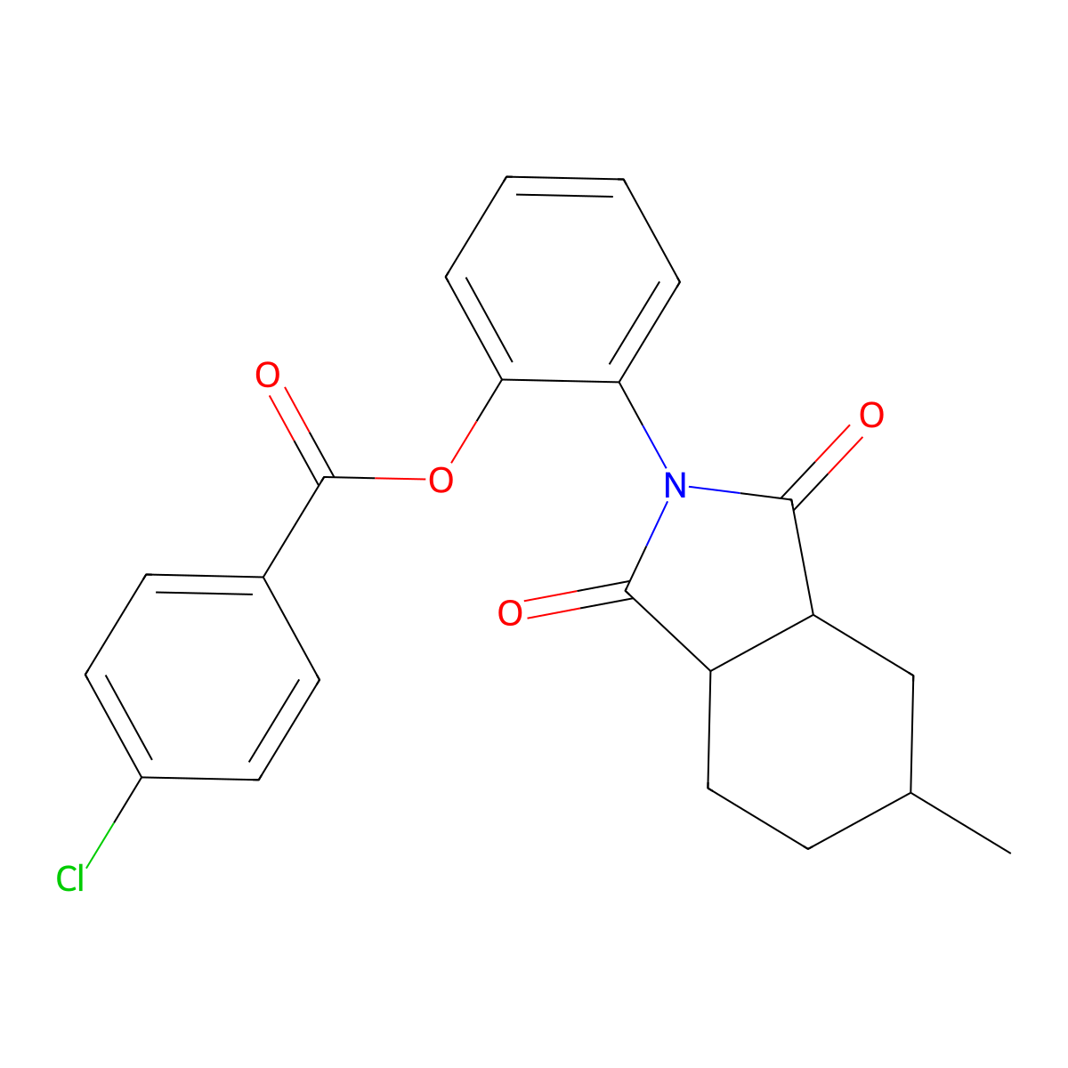 2-(5-methyl-1,3-dioxooctahydro-2H-isoindol-2-yl)phenyl 4-chlorobenzoate molecular structure, CAS 380883-90-9