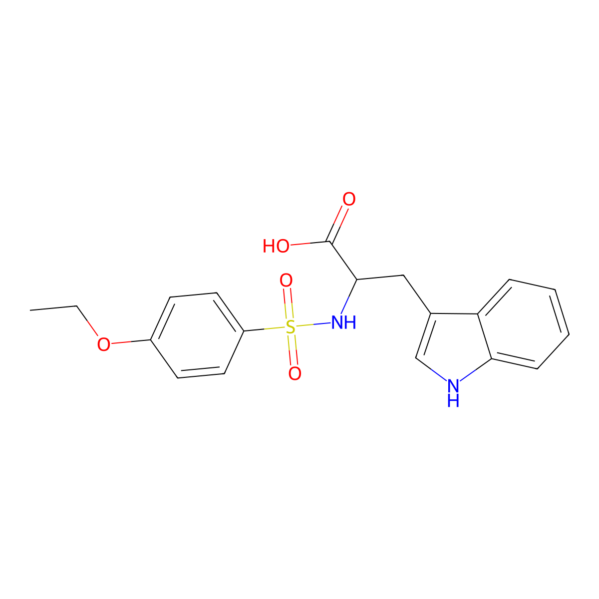 (2S)-2-(4-Ethoxybenzenesulfonamido)-3-(1H-indol-3-YL)propanoic acid molecular structure, CAS 380885-93-8