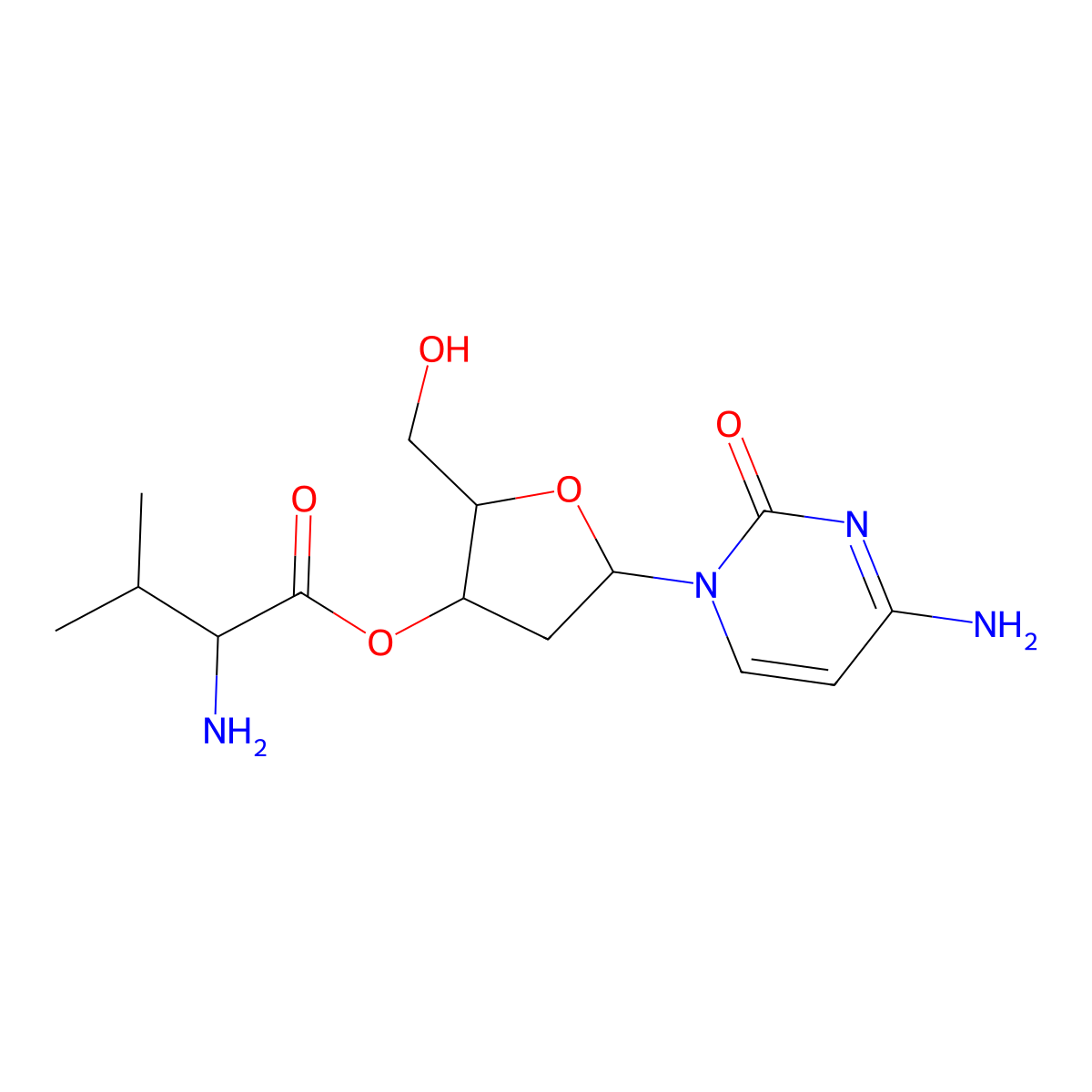 Valtorcitabine molecular structure, CAS 380886-95-3
