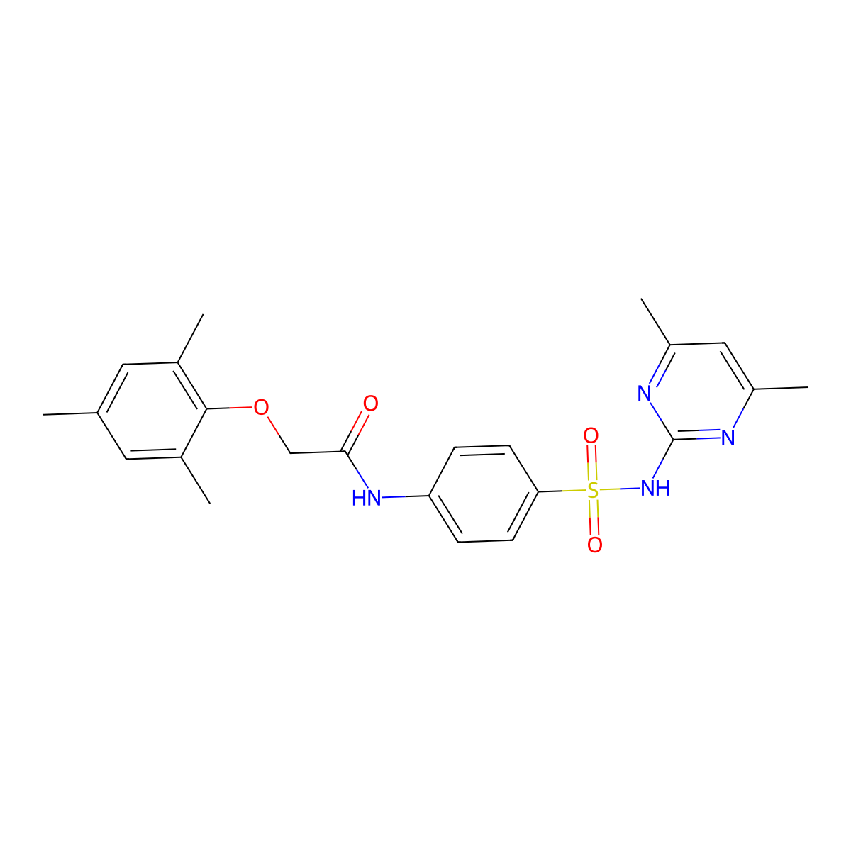 N-[4-[(4,6-dimethylpyrimidin-2-yl)sulfamoyl]phenyl]-2-(2,4,6-trimethylphenoxy)acetamide molecular structure, CAS 380887-71-8