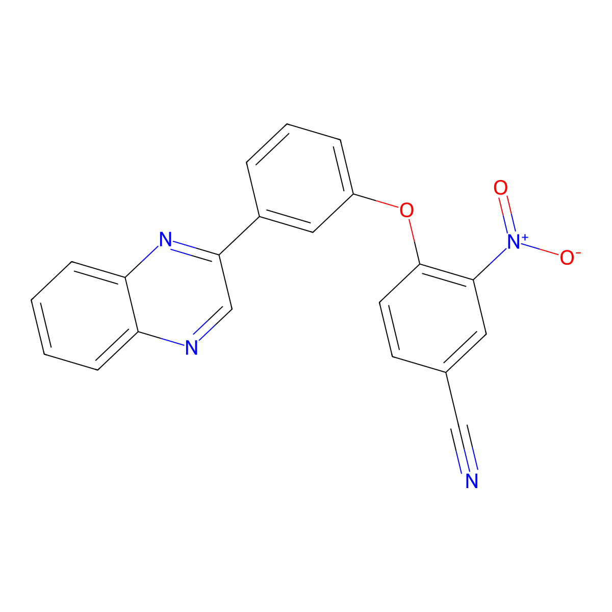 3-Nitro-4-(3-quinoxalin-2-ylphenoxy)benzonitrile molecular structure, CAS 380887-98-9