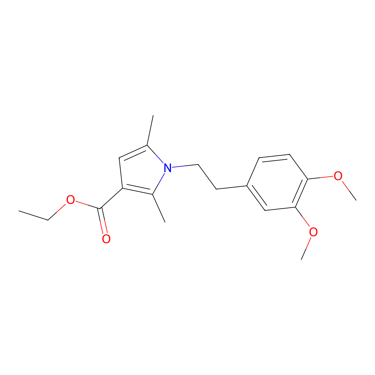 Ethyl 1-[2-(3,4-dimethoxyphenyl)ethyl]-2,5-dimethylpyrrole-3-carboxylate molecular structure, CAS 380888-32-4