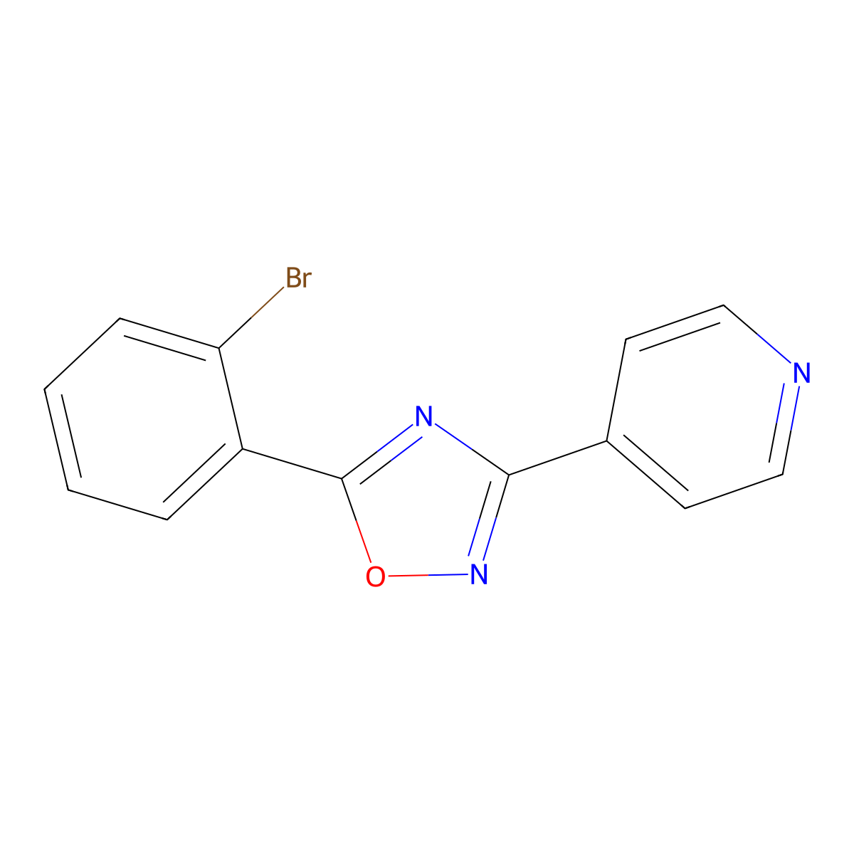 5-(2-Bromophenyl)-3-pyridin-4-yl-1,2,4-oxadiazole molecular structure, CAS 380888-50-6