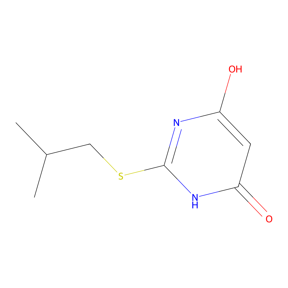 2-[(2-Methylpropyl)sulfanyl]pyrimidine-4,6-diol molecular structure, CAS 380889-46-3