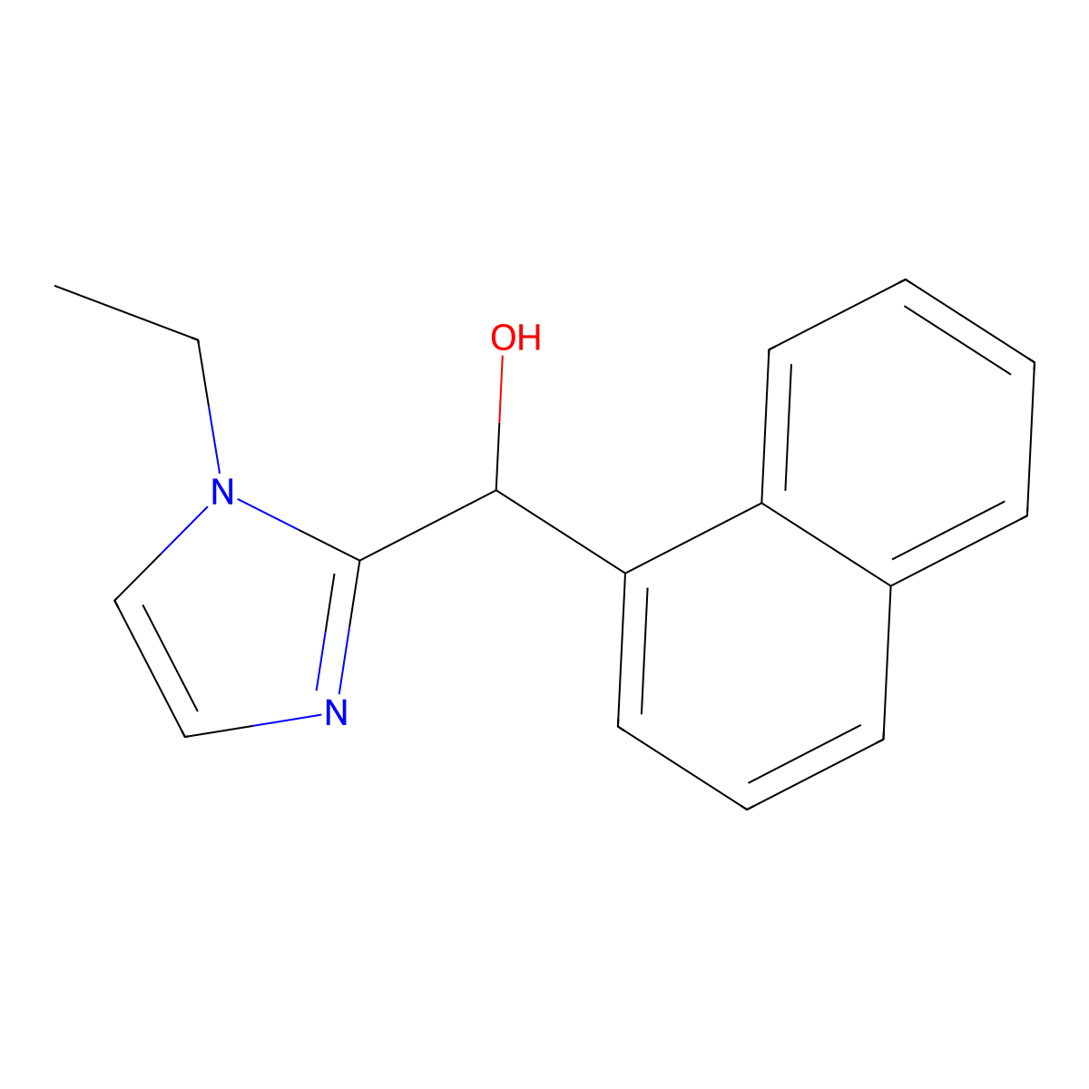 (1-ethyl-1H-imidazol-2-yl)(naphthalen-1-yl)methanol molecular structure, CAS 380889-82-7