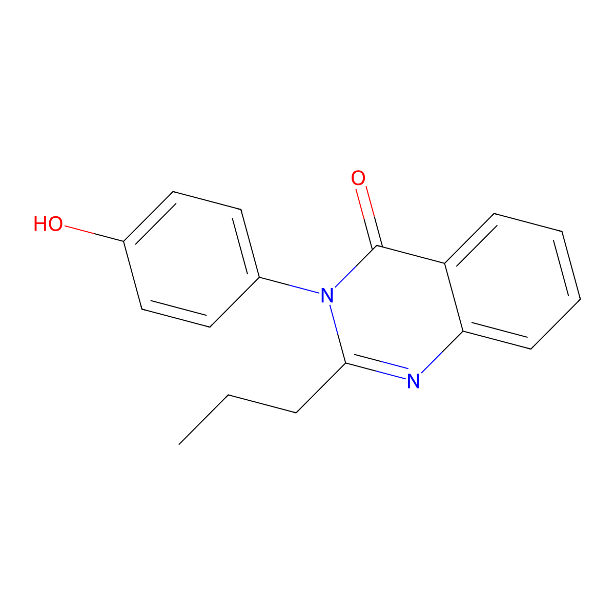 3-(4-hydroxyphenyl)-2-propylquinazolin-4(3H)-one molecular structure, CAS 380889-86-1