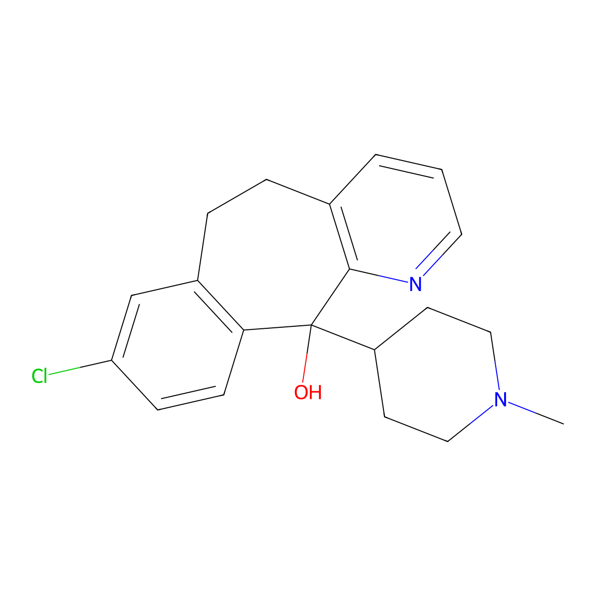 8-Chloro-11-(1-methyl-piperidin-4-yl)-6,11-dihydro-5hbenzo(5,6)cyclohepta(1,2-b)pyridin-11-ol molecular structure, CAS 38089-93-9