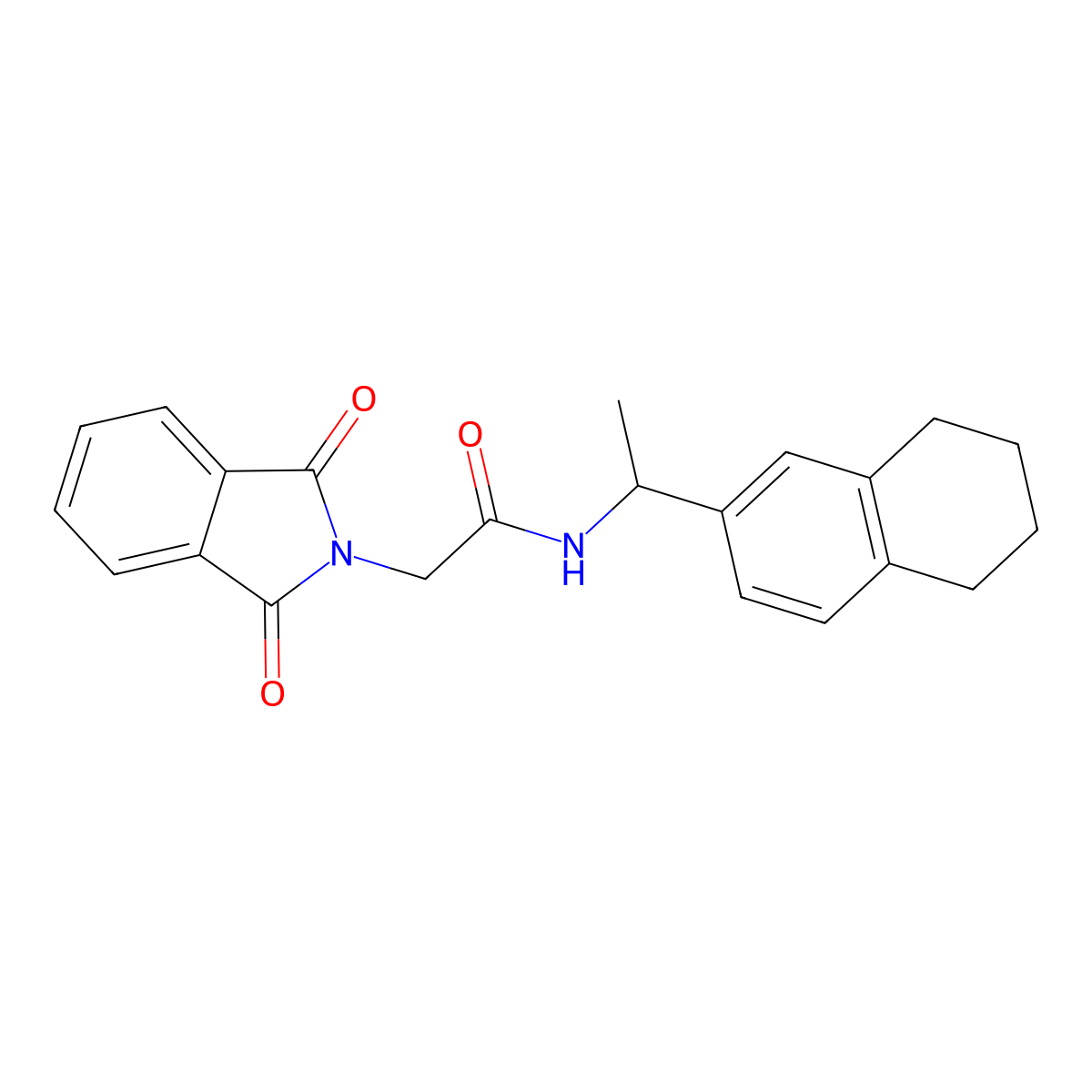 2-(1,3-dioxoisoindol-2-yl)-N-[1-(5,6,7,8-tetrahydronaphthalen-2-yl)ethyl]acetamide molecular structure, CAS 380890-01-7