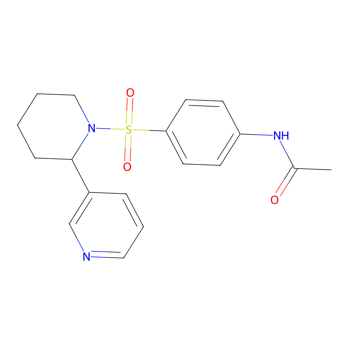 N-(4-{[2-(pyridin-3-yl)piperidin-1-yl]sulfonyl}phenyl)acetamide molecular structure, CAS 380890-03-9