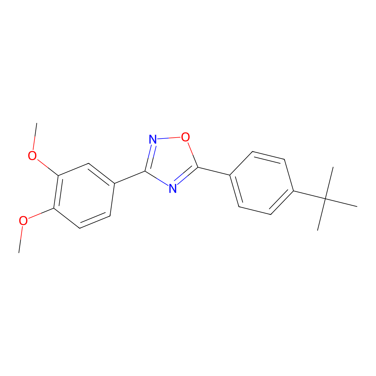 5-(4-Tert-butylphenyl)-3-(3,4-dimethoxyphenyl)-1,2,4-oxadiazole molecular structure, CAS 380890-41-5